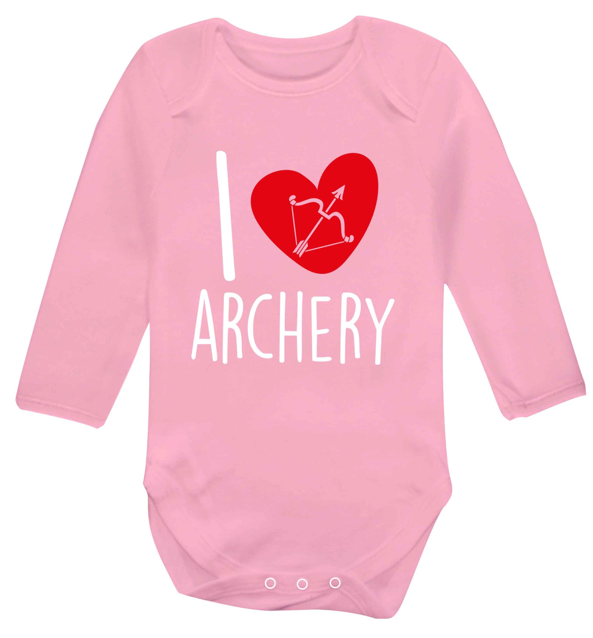 I love archery Baby Vest long sleeved pale pink 6-12 months