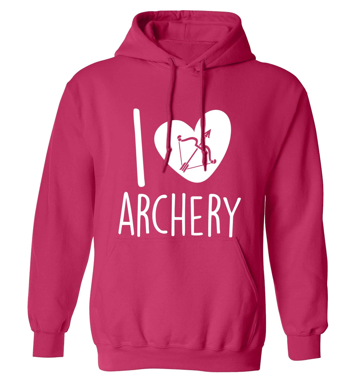 I love archery adults unisex pink hoodie 2XL