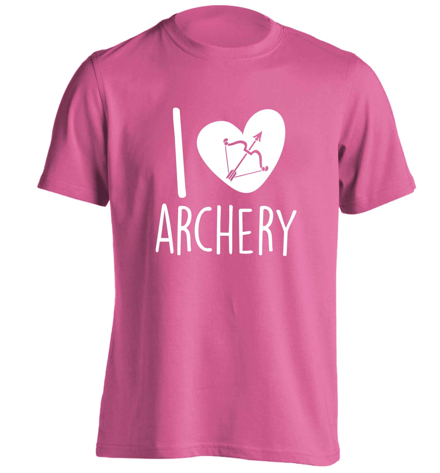 I love archery adults unisex pink Tshirt 2XL