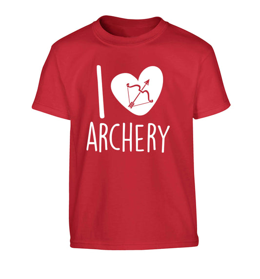 I love archery Children's red Tshirt 12-13 Years