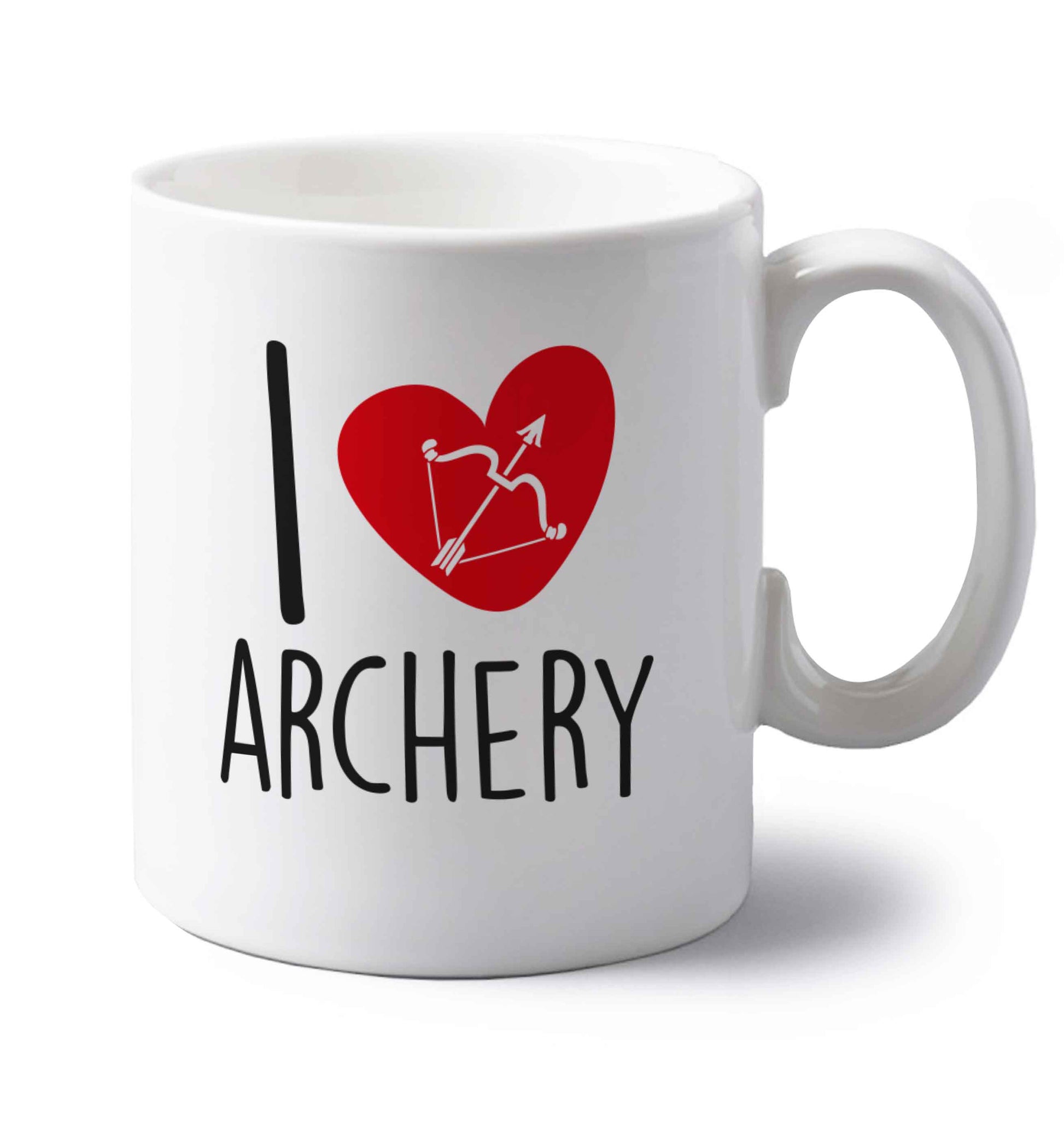 I love archery left handed white ceramic mug 