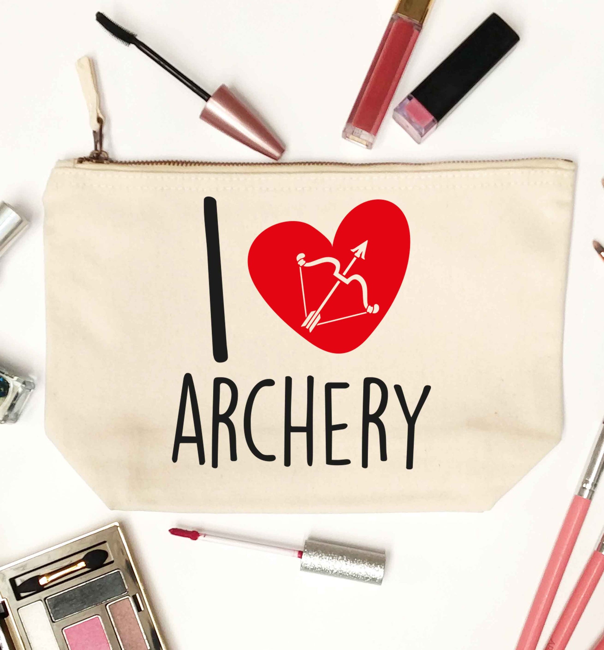 I love archery natural makeup bag