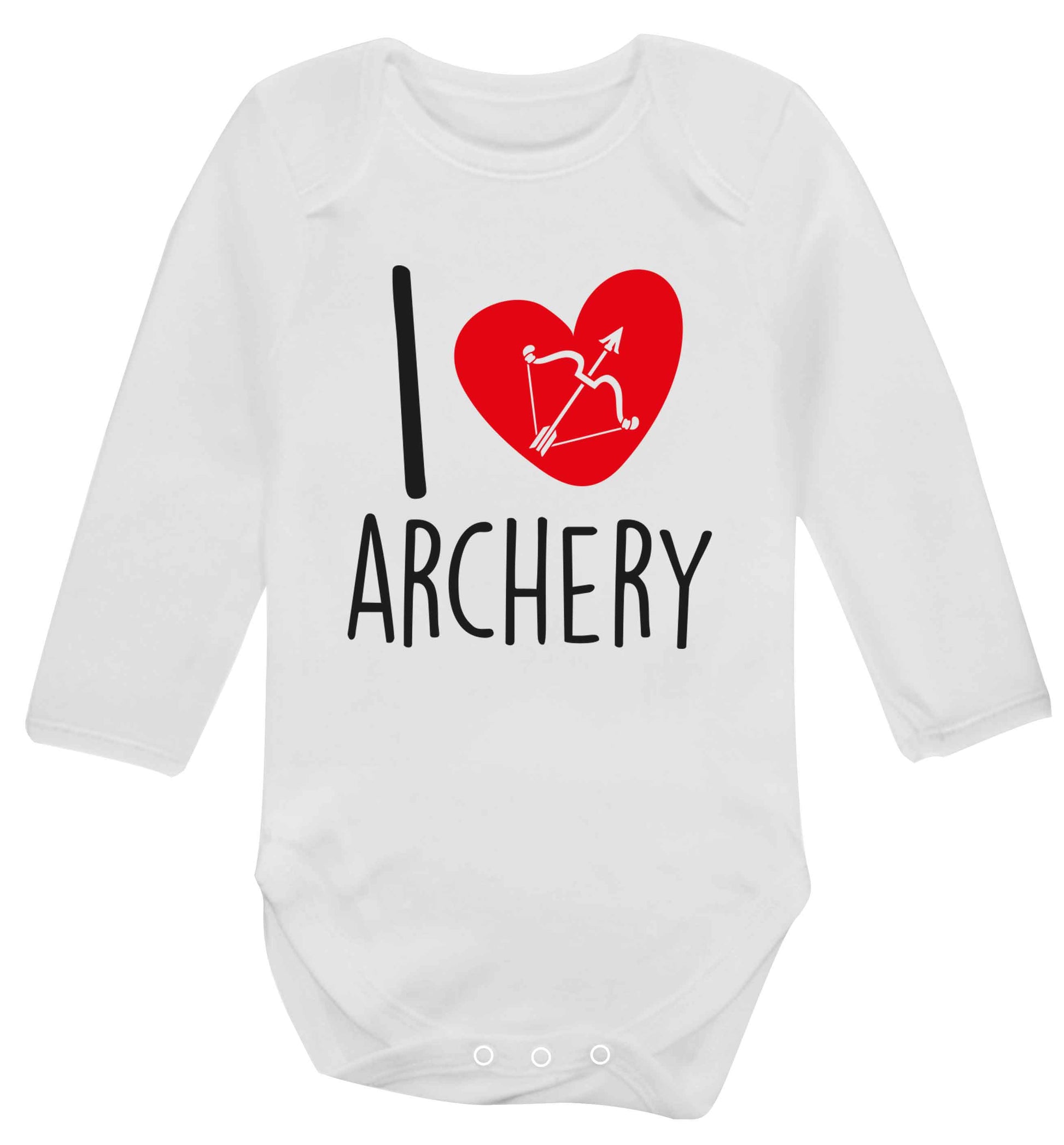 I love archery Baby Vest long sleeved white 6-12 months