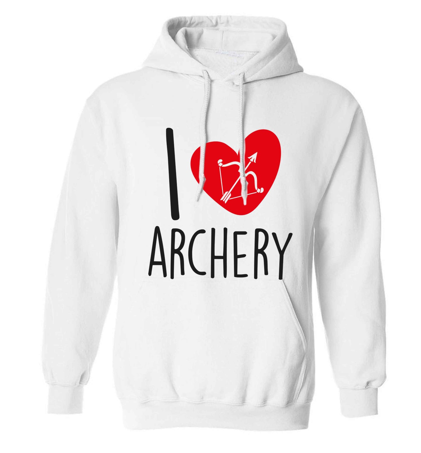 I love archery adults unisex white hoodie 2XL
