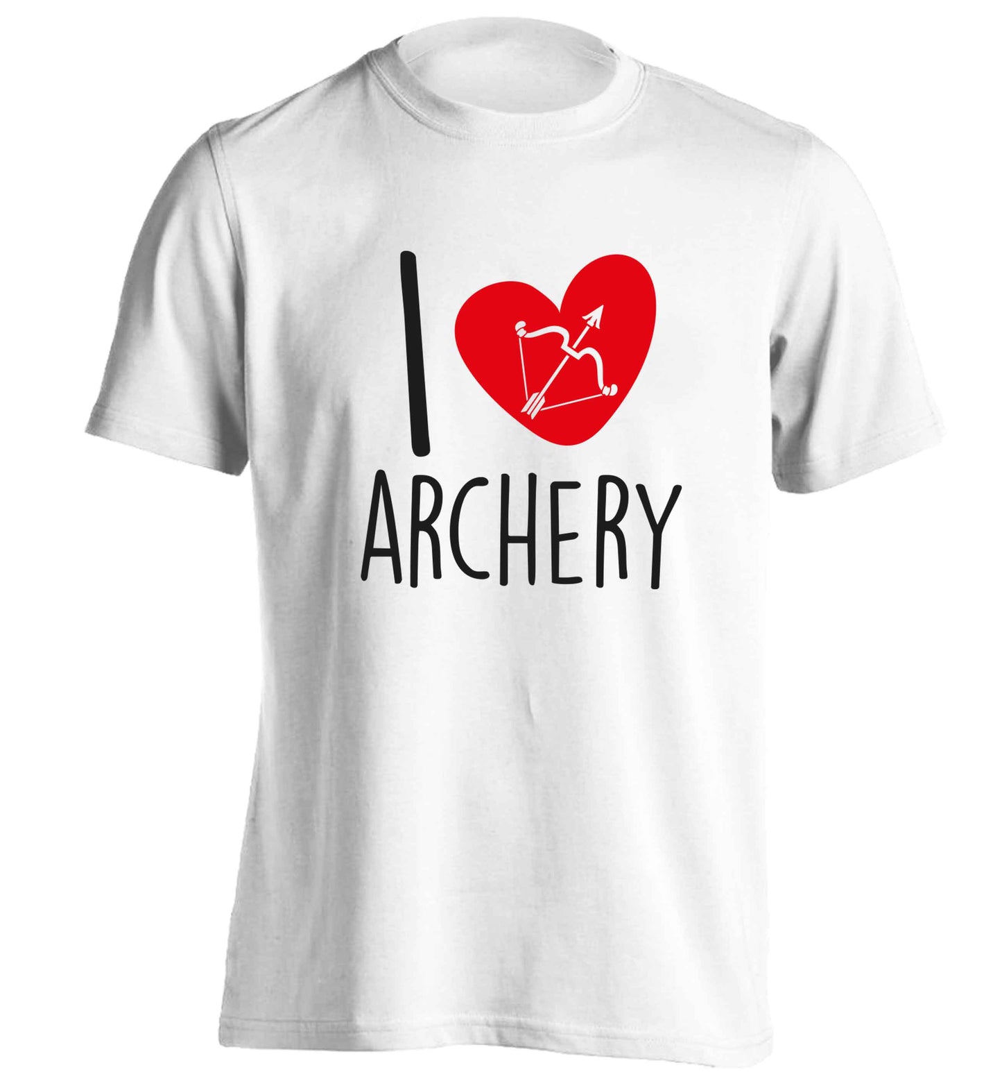 I love archery adults unisex white Tshirt 2XL