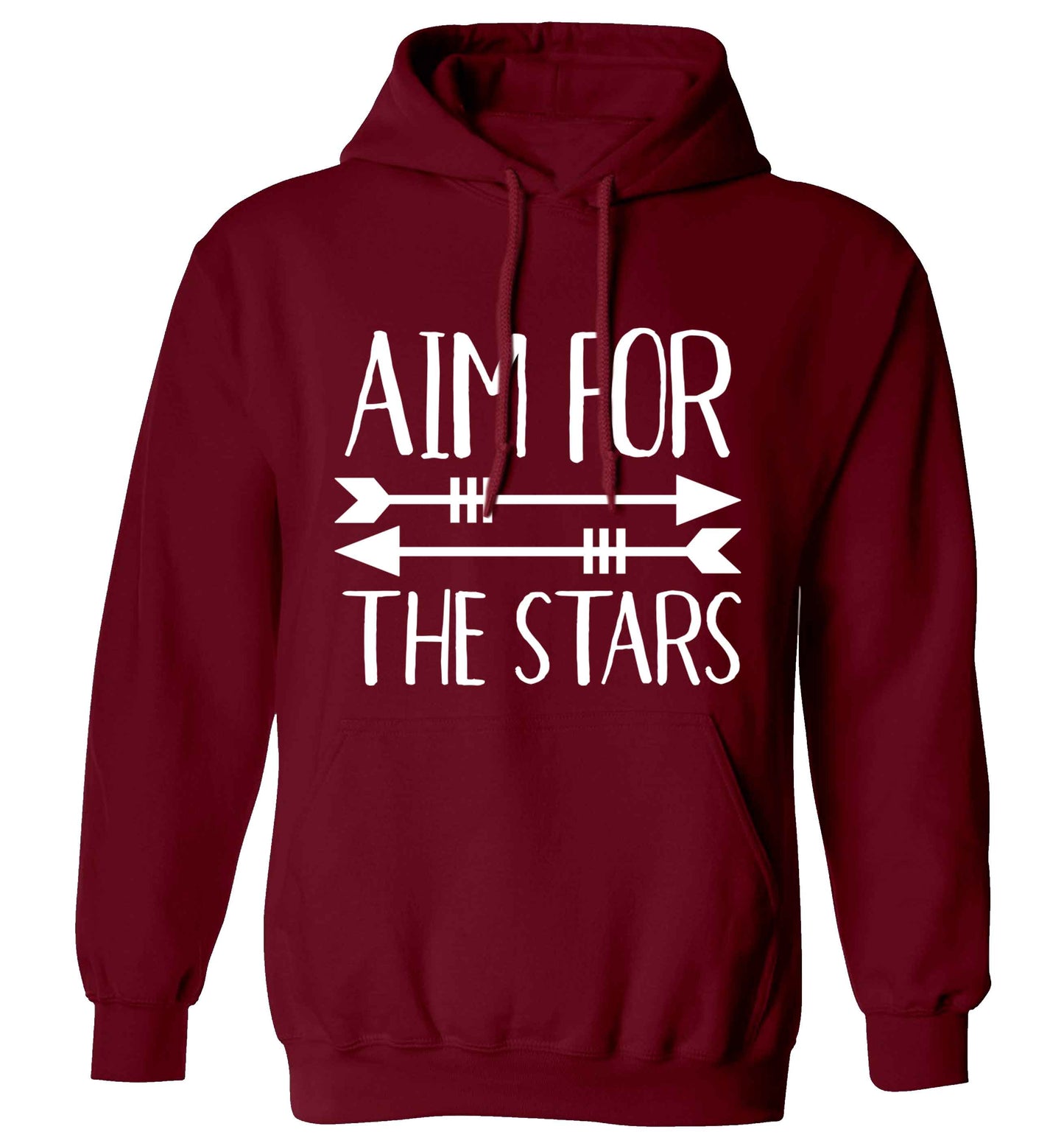 Aim for the stars adults unisex maroon hoodie 2XL