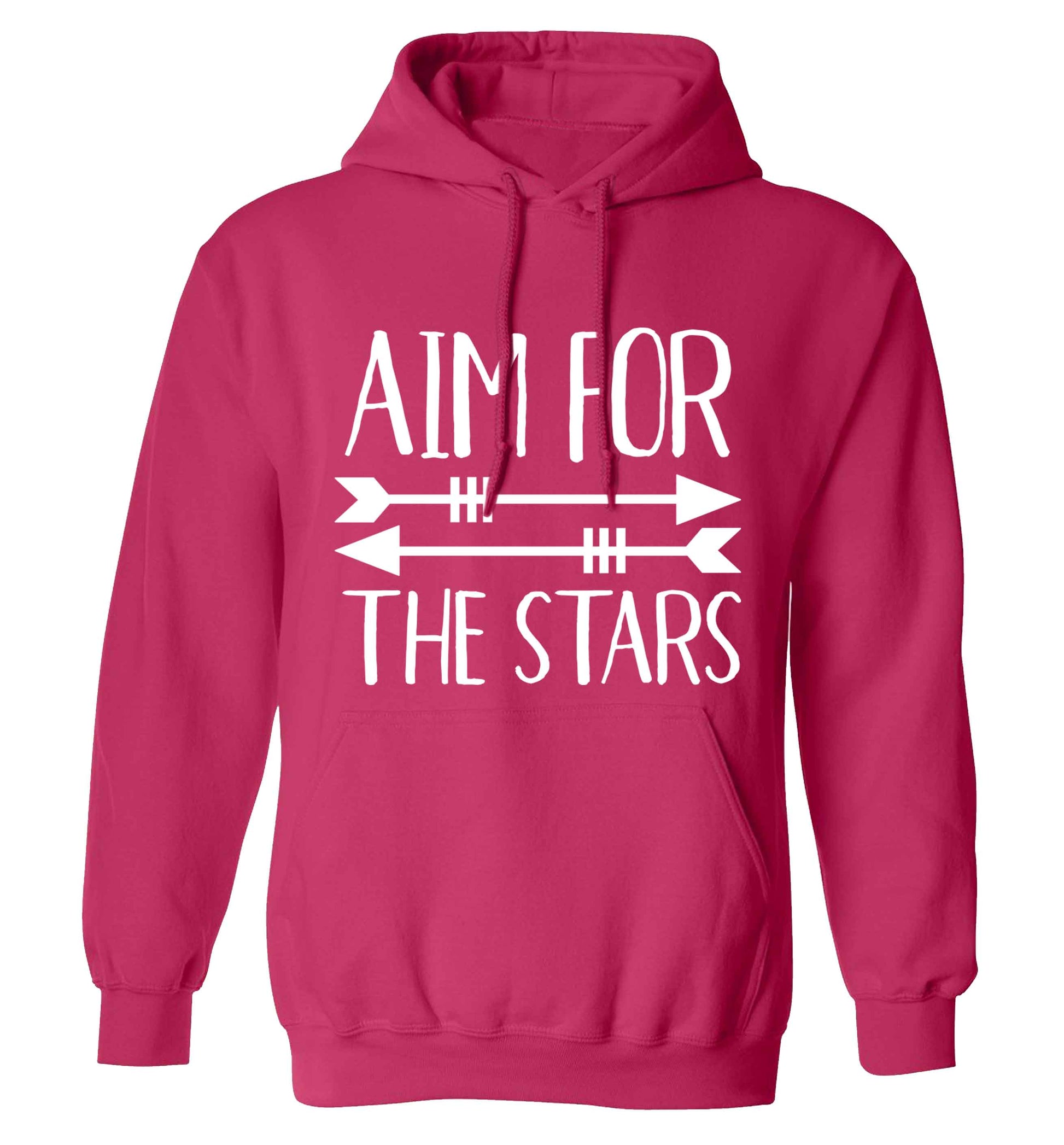 Aim for the stars adults unisex pink hoodie 2XL