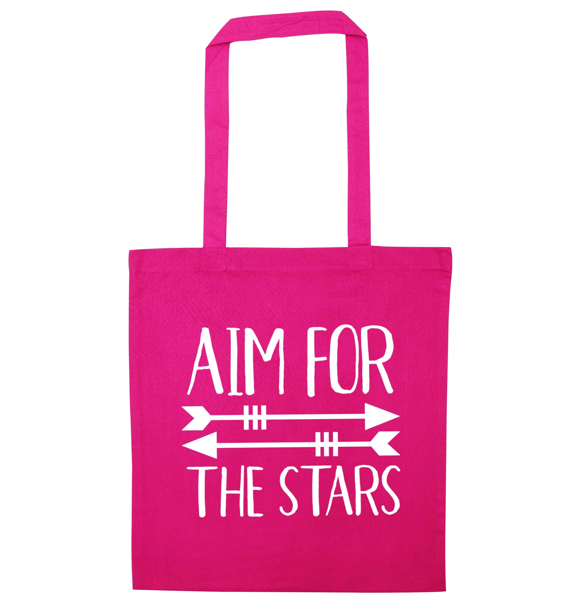 Aim for the stars pink tote bag