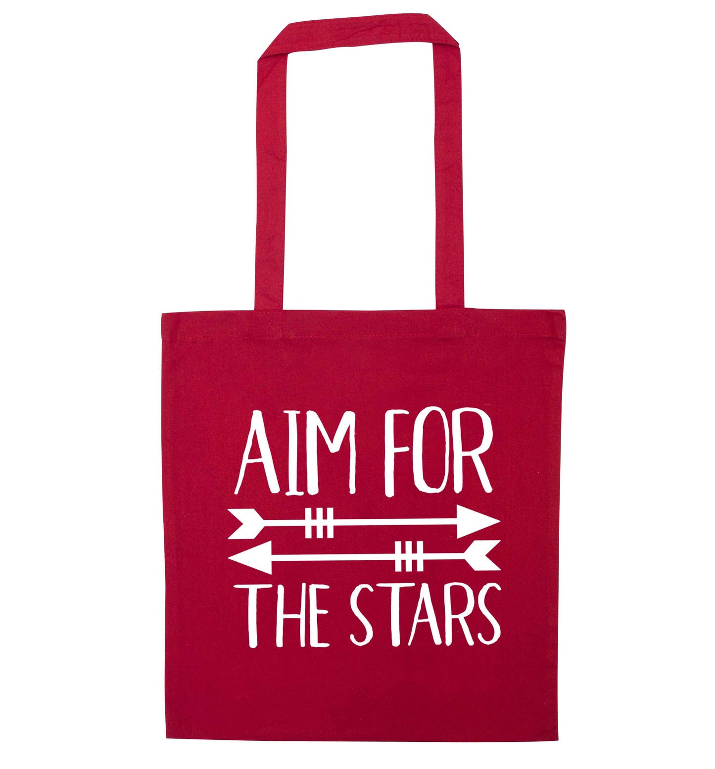 Aim for the stars red tote bag