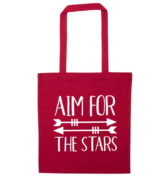 Aim for the stars red tote bag