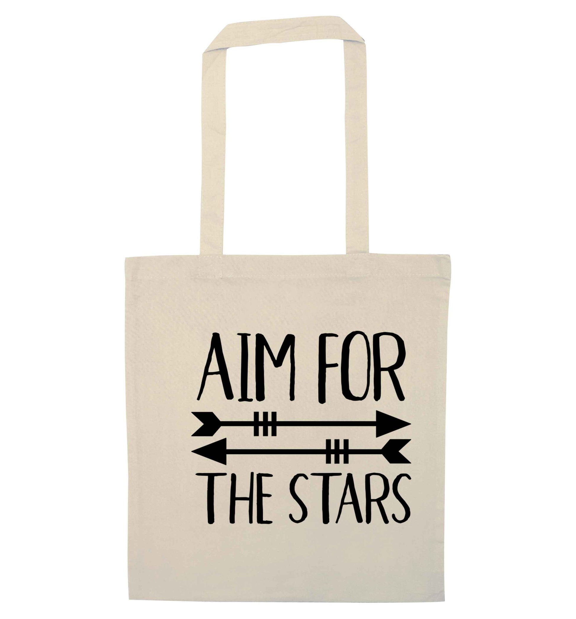 Aim for the stars natural tote bag