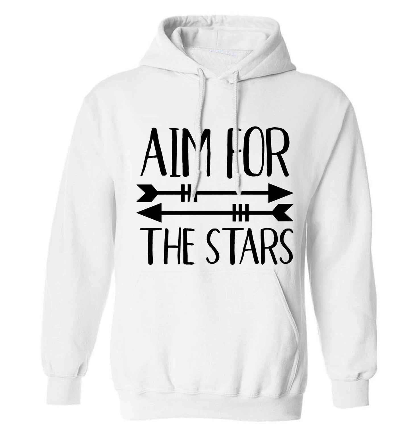 Aim for the stars adults unisex white hoodie 2XL