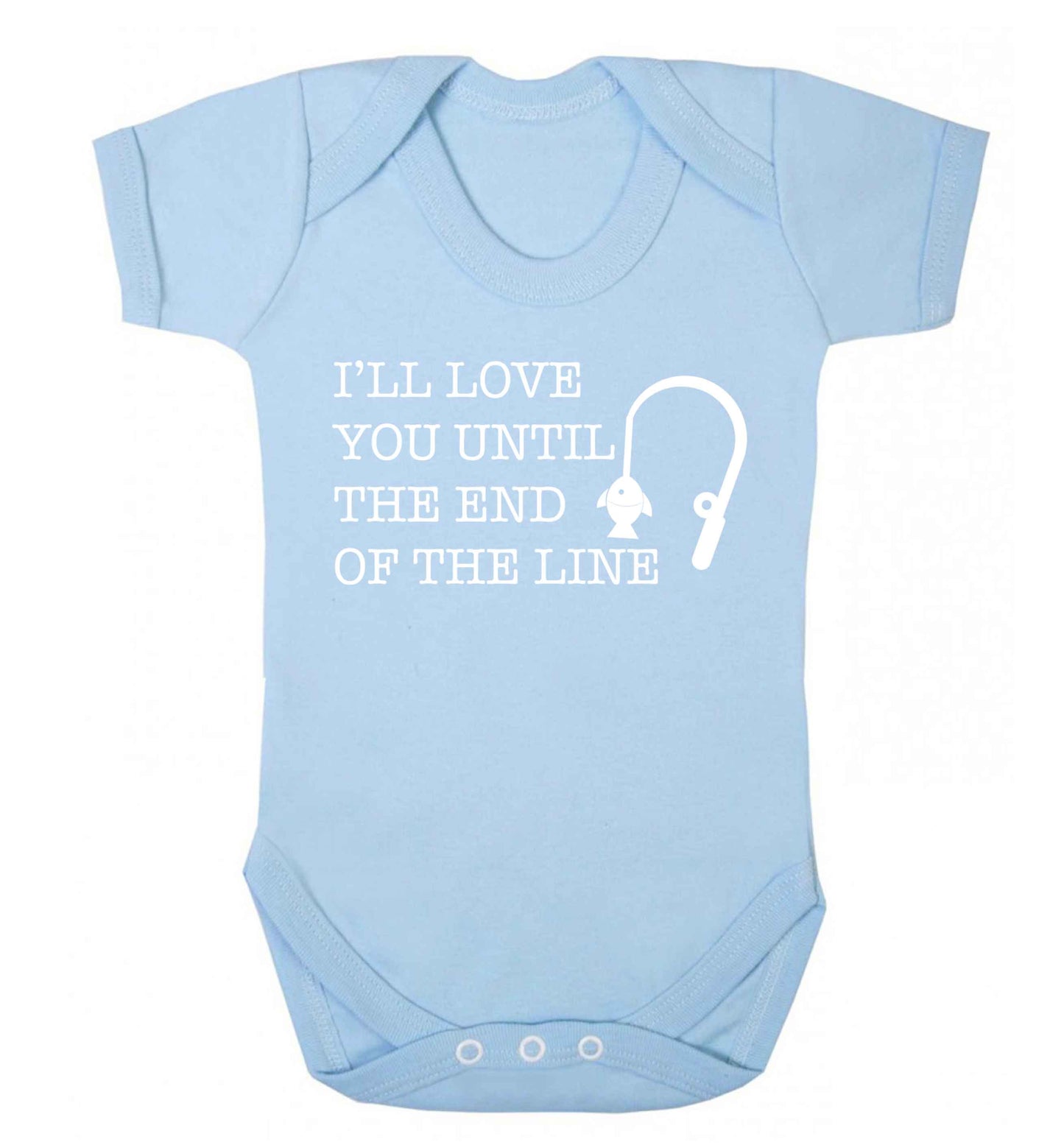 I'll love you until the end of the line Baby Vest pale blue 18-24 months