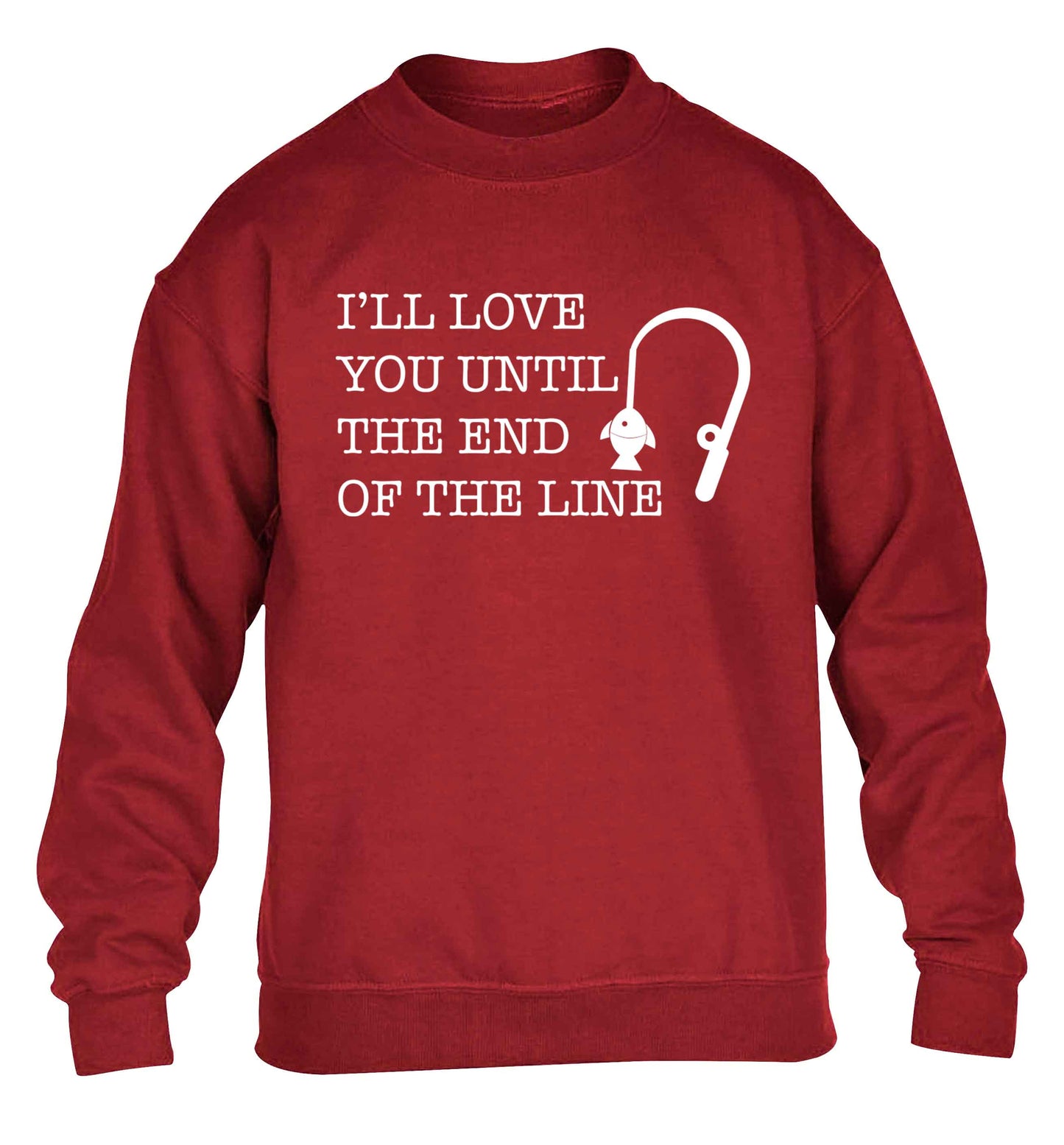 I'll love you until the end of the line children's grey sweater 12-13 Years
