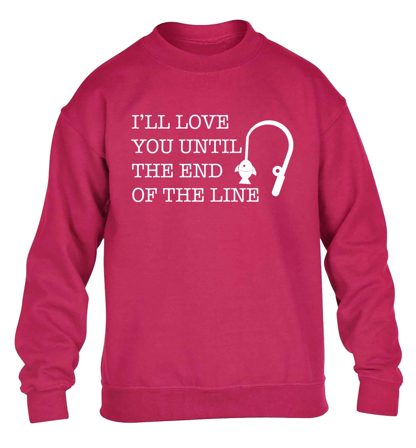 I'll love you until the end of the line children's pink sweater 12-13 Years