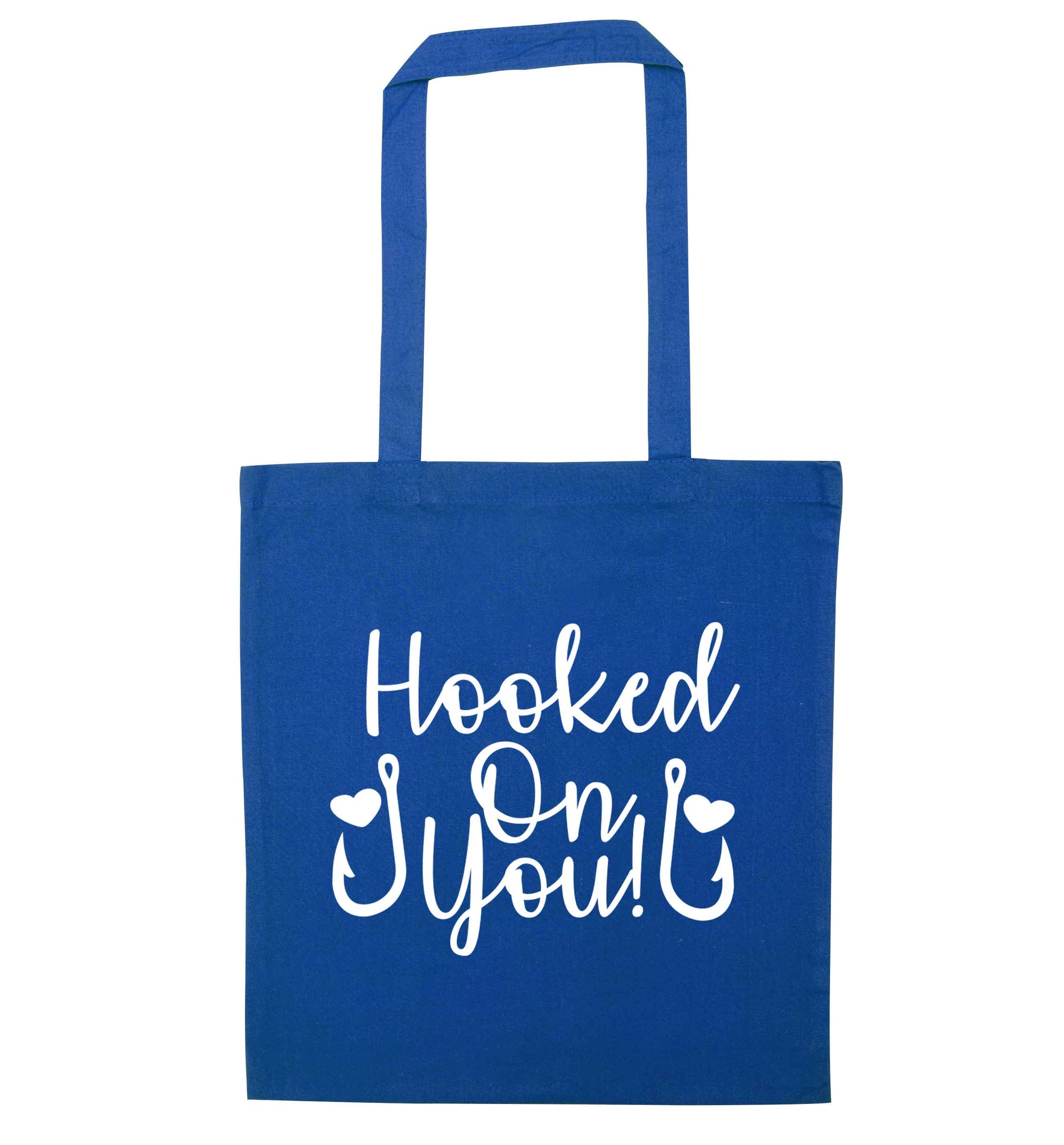 Hooked on you blue tote bag