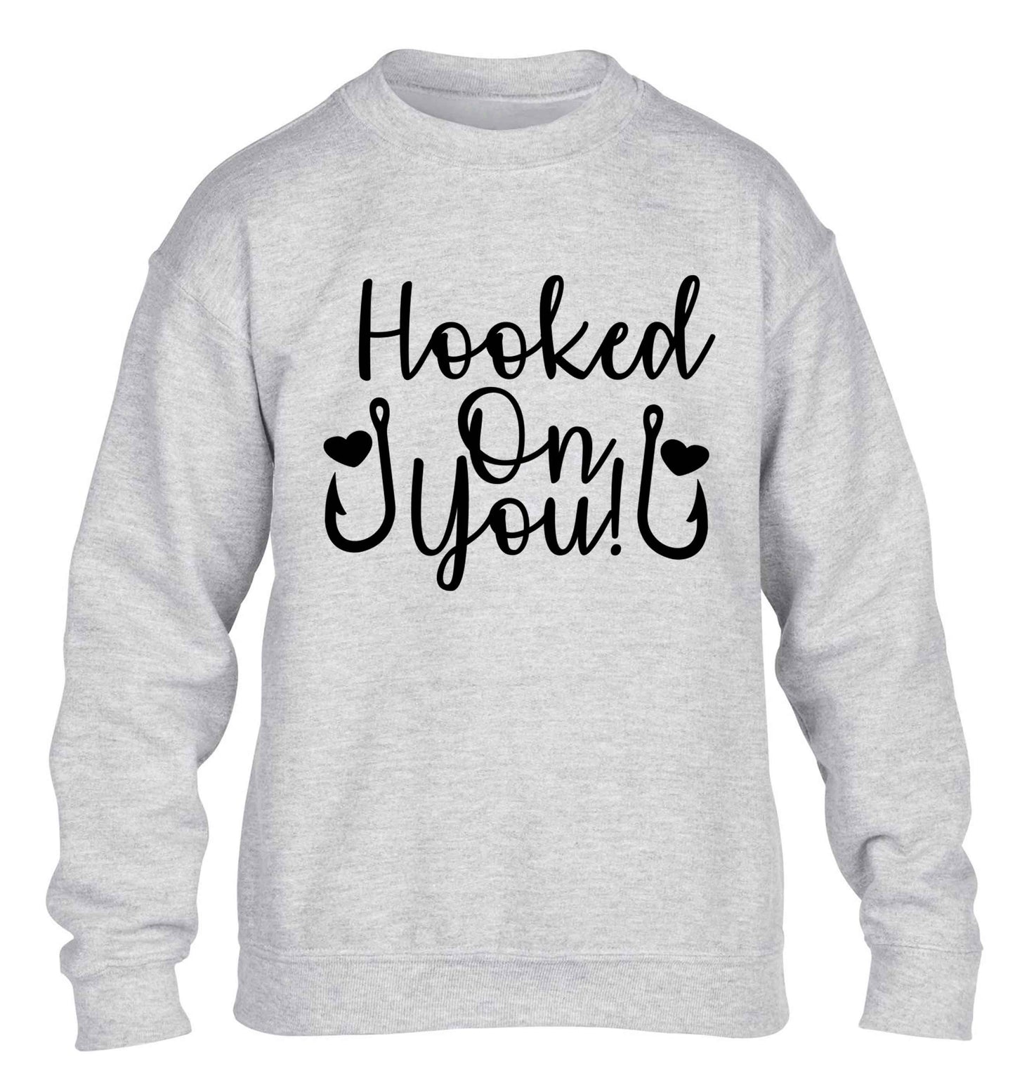Hooked on you children's grey sweater 12-13 Years