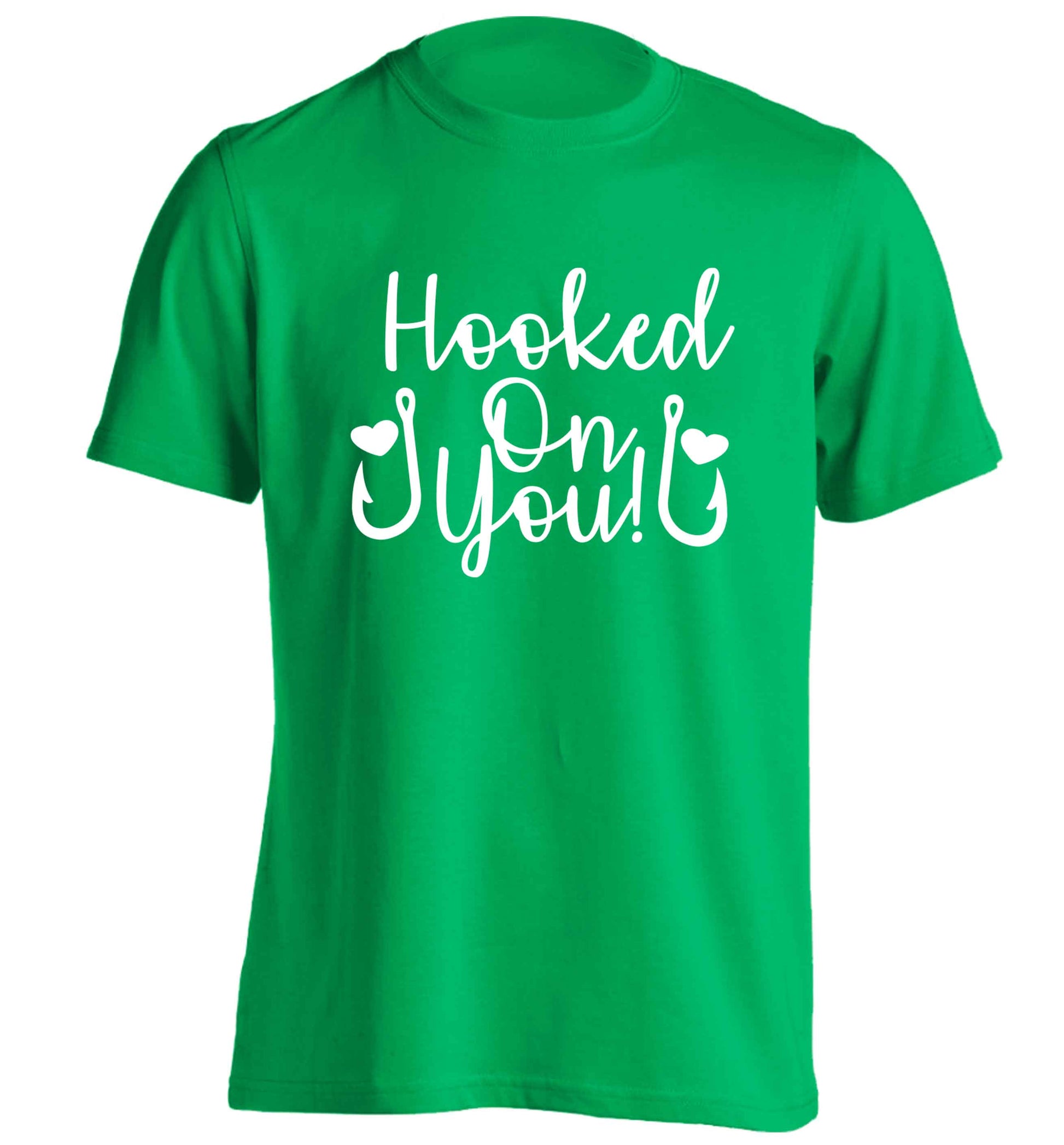 Hooked on you adults unisex green Tshirt 2XL