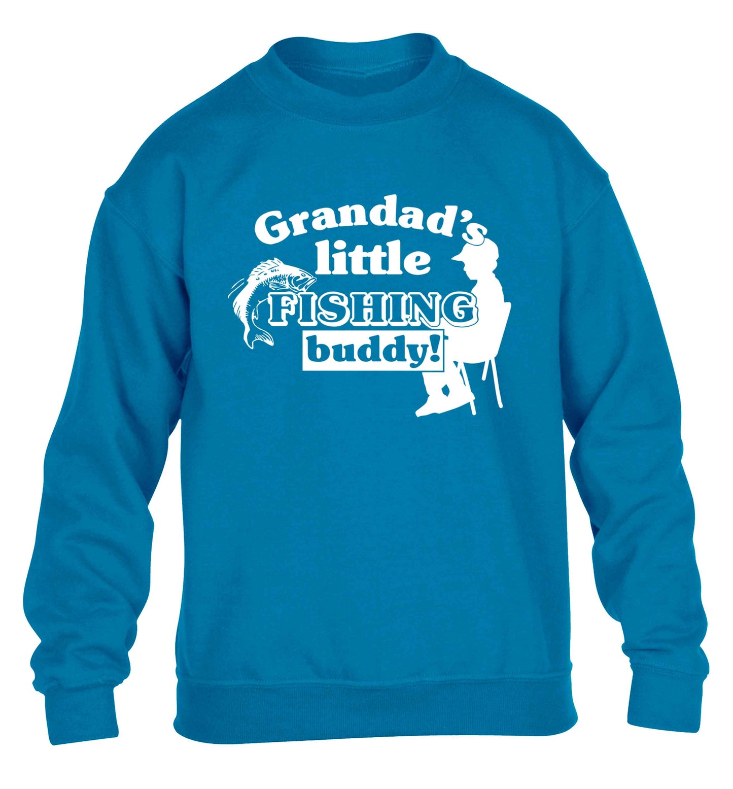 Grandad's little fishing buddy! children's blue sweater 12-13 Years