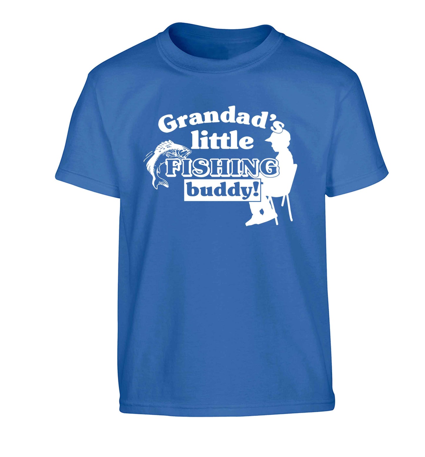 Grandad's little fishing buddy! Children's blue Tshirt 12-13 Years