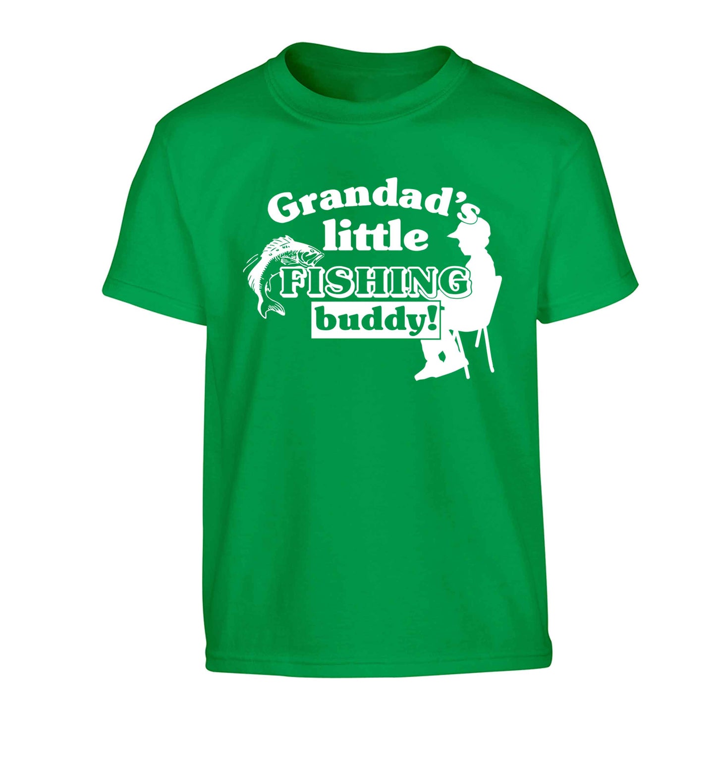 Grandad's little fishing buddy! Children's green Tshirt 12-13 Years