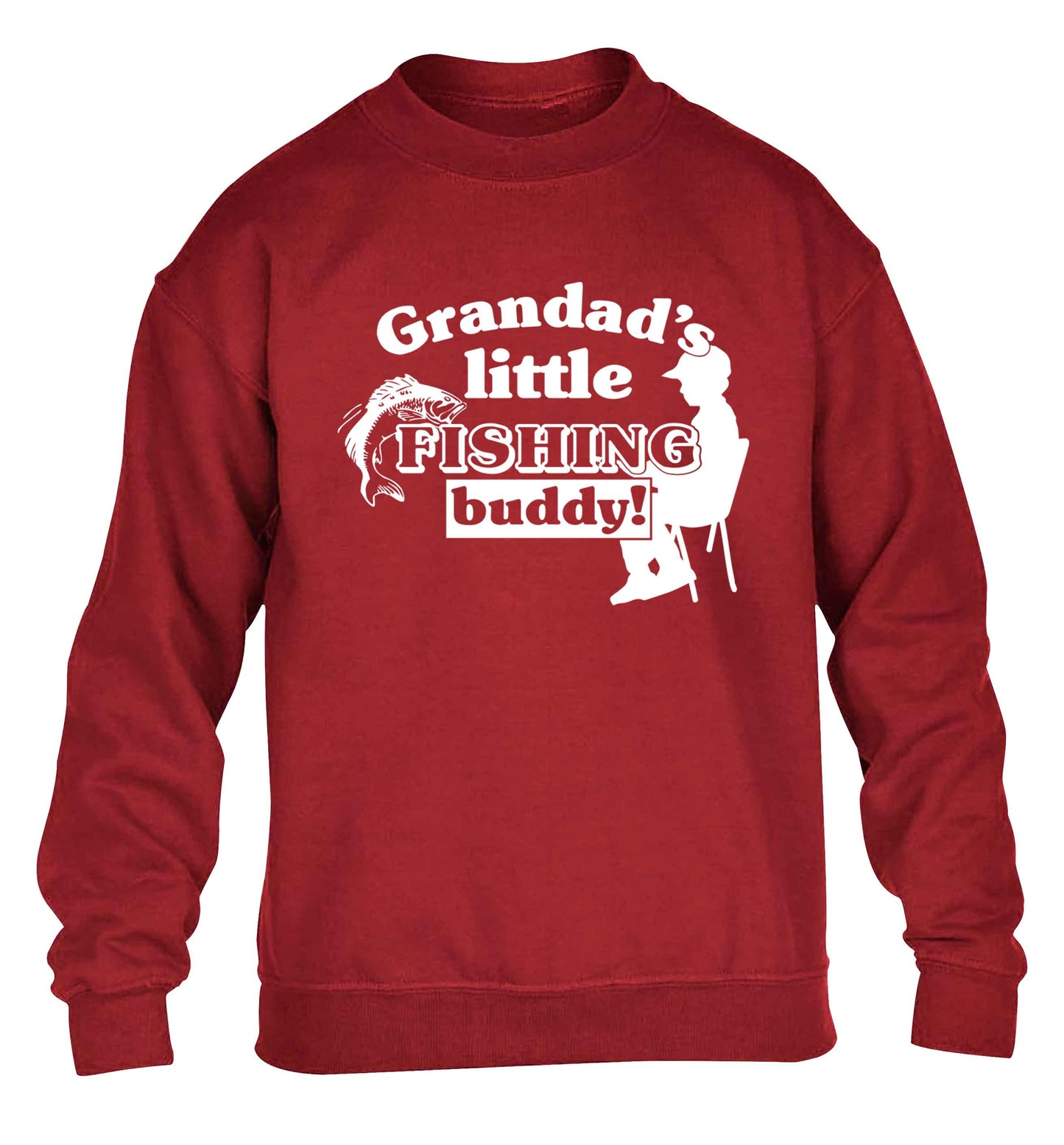 Grandad's little fishing buddy! children's grey sweater 12-13 Years