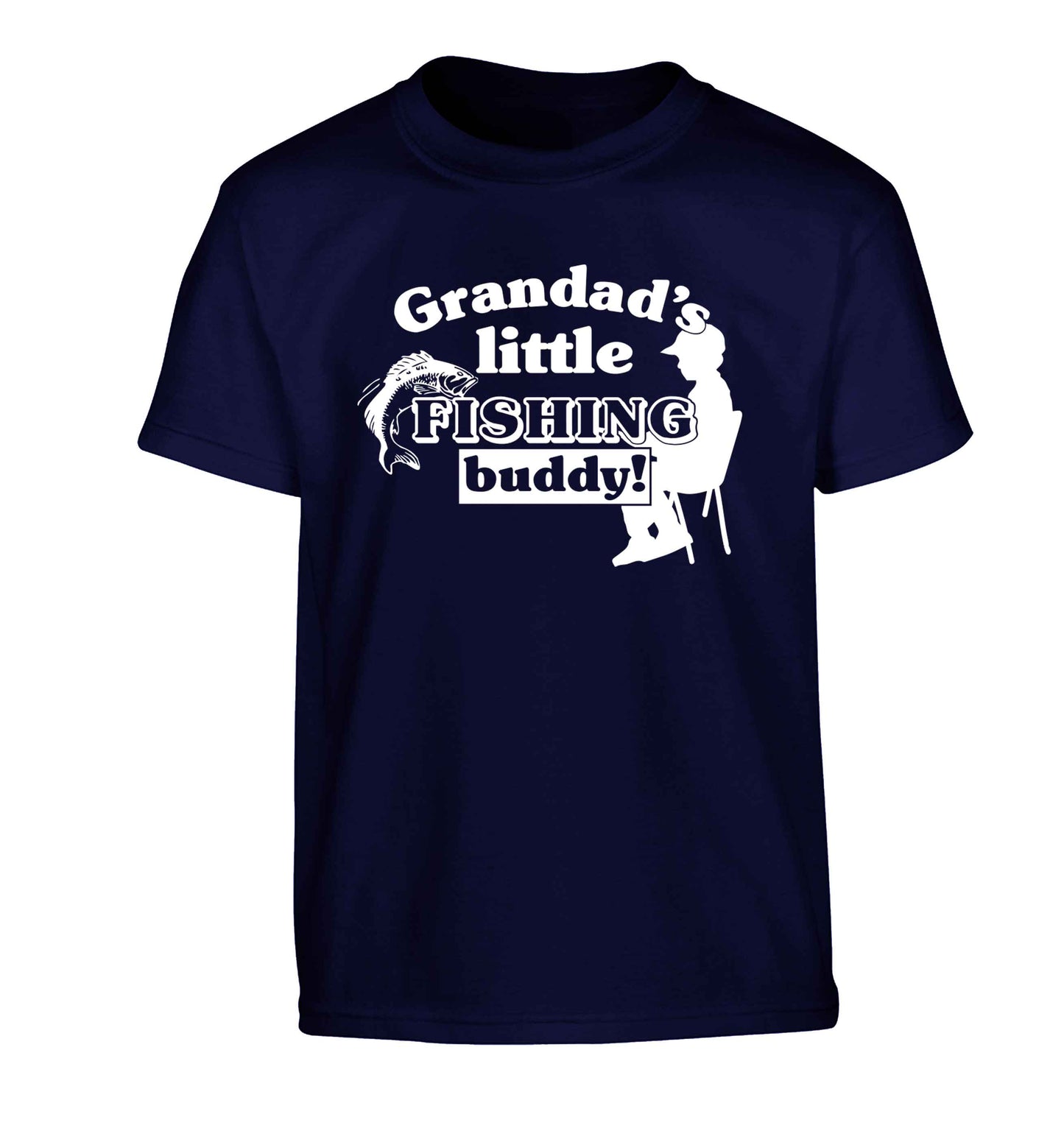 Grandad's little fishing buddy! Children's navy Tshirt 12-13 Years