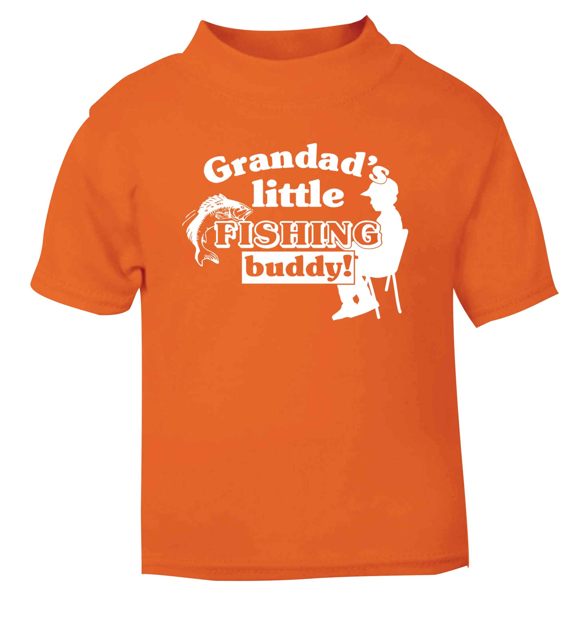 Grandad's little fishing buddy! orange Baby Toddler Tshirt 2 Years