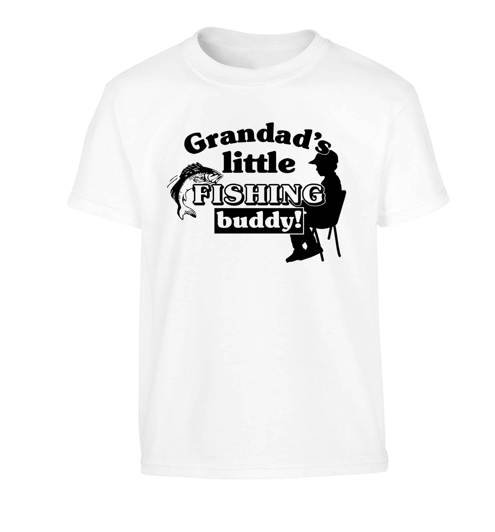 Grandad's little fishing buddy! Children's white Tshirt 12-13 Years