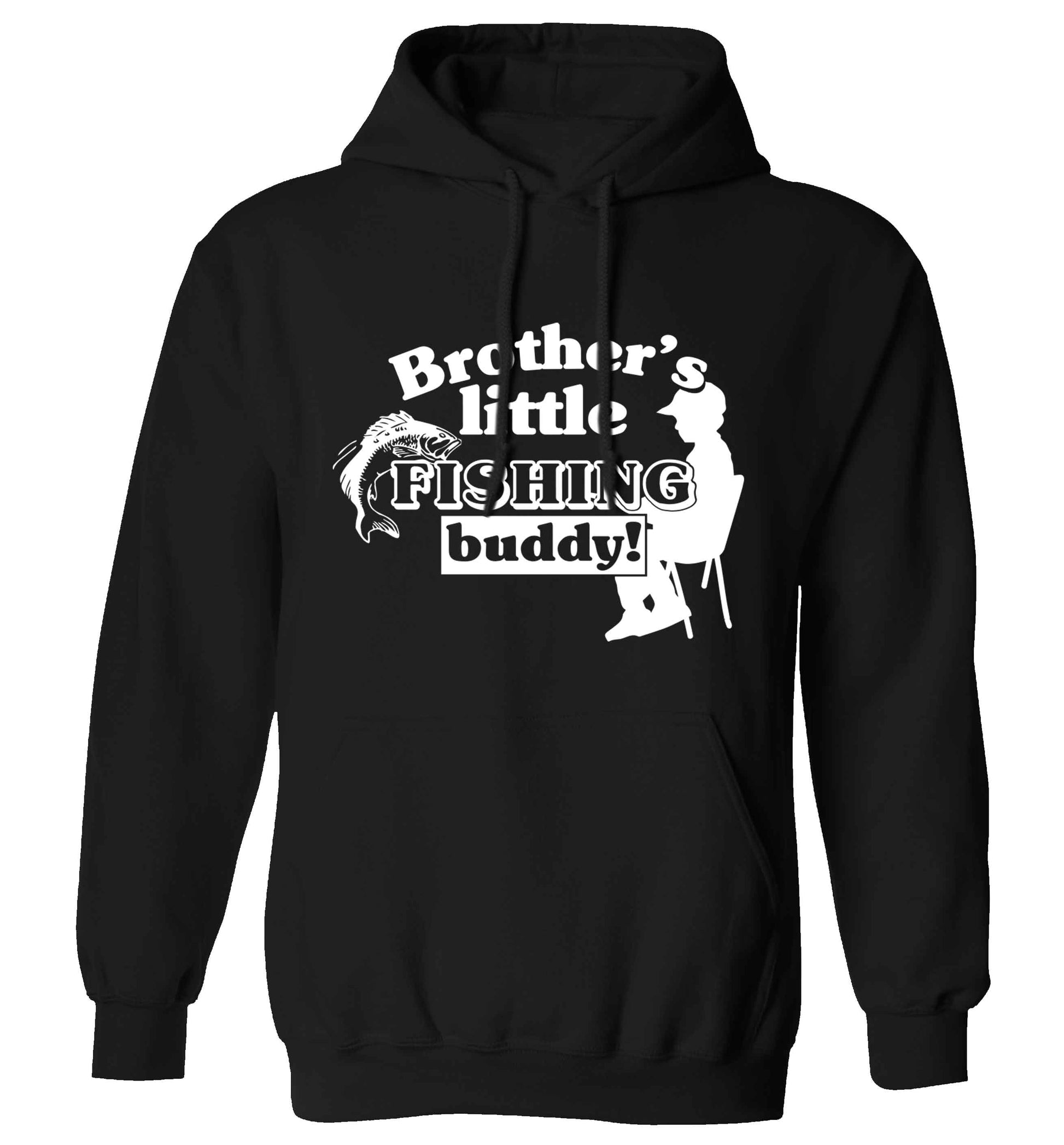 Brother's little fishing buddy adults unisex black hoodie 2XL