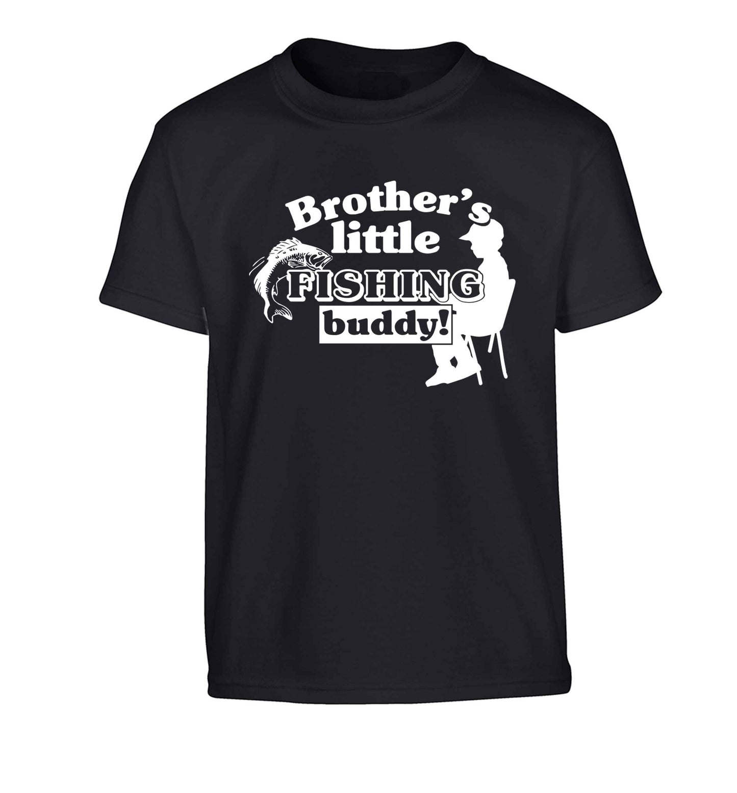 Brother's little fishing buddy Children's black Tshirt 12-13 Years
