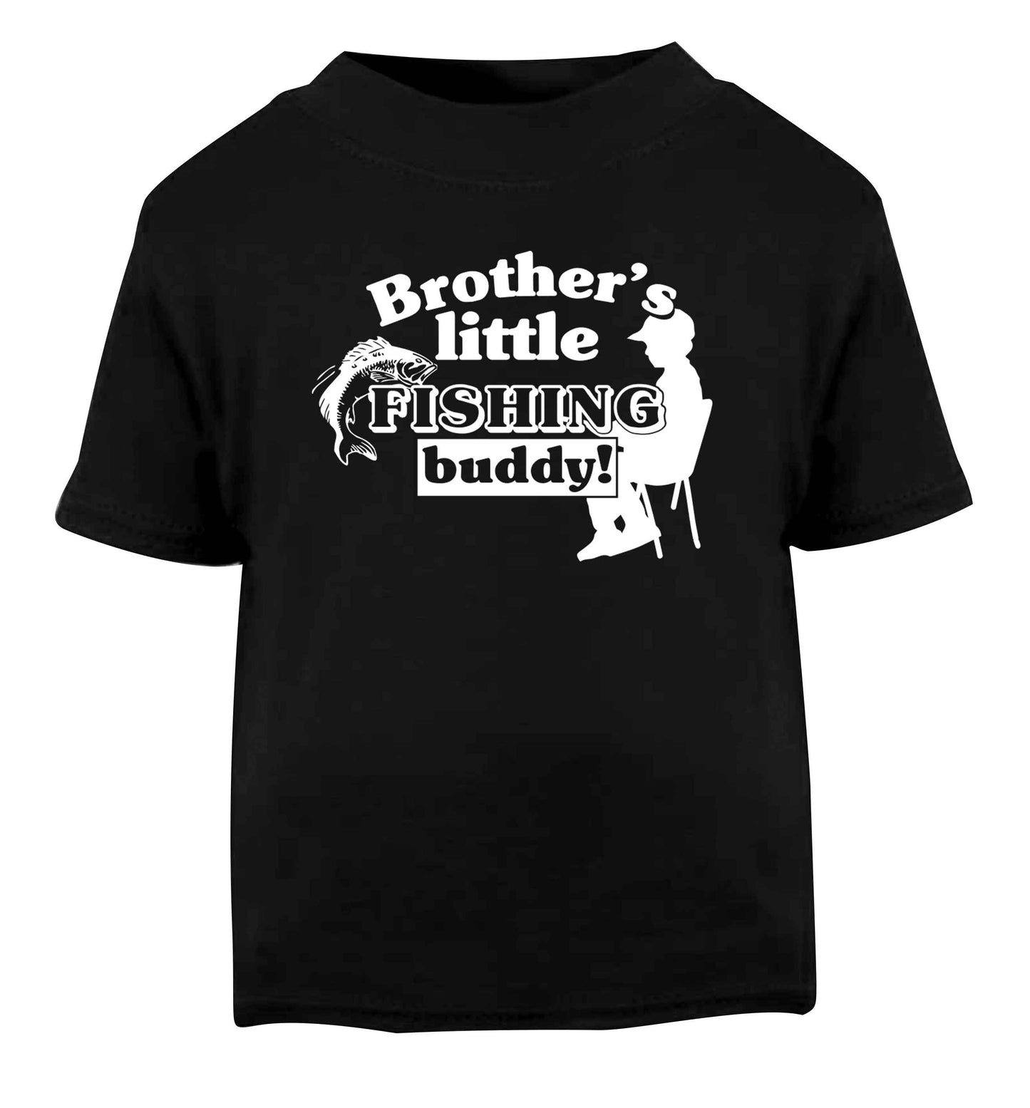 Brother's little fishing buddy Black Baby Toddler Tshirt 2 years