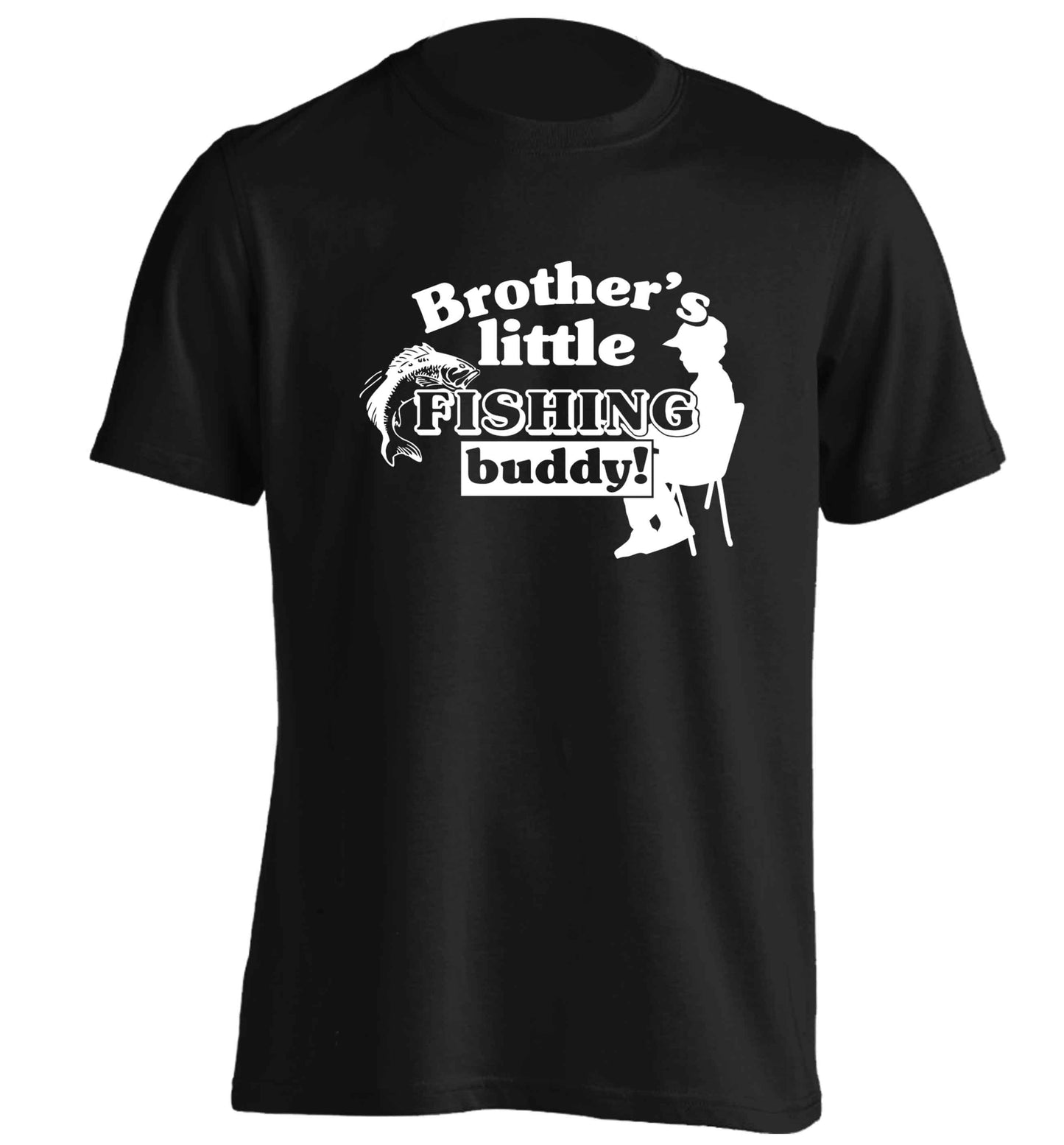 Brother's little fishing buddy adults unisex black Tshirt 2XL