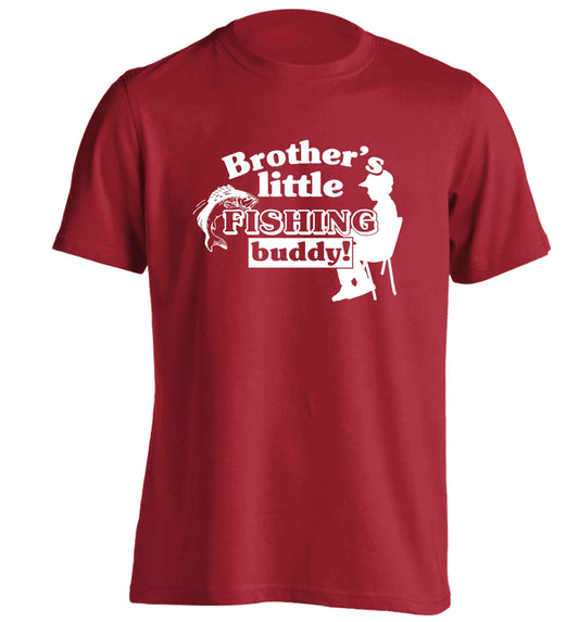 Brother's little fishing buddy adults unisex red Tshirt 2XL