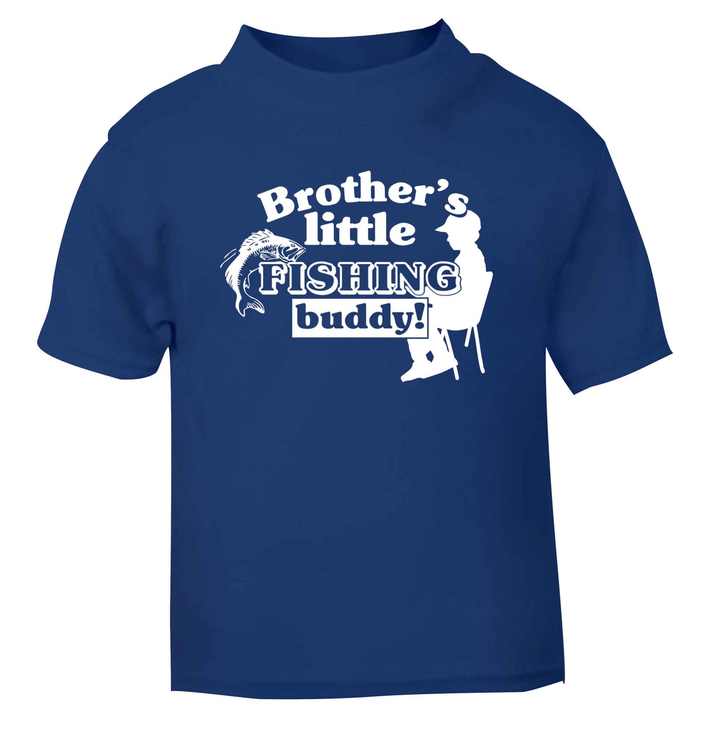 Brother's little fishing buddy blue Baby Toddler Tshirt 2 Years