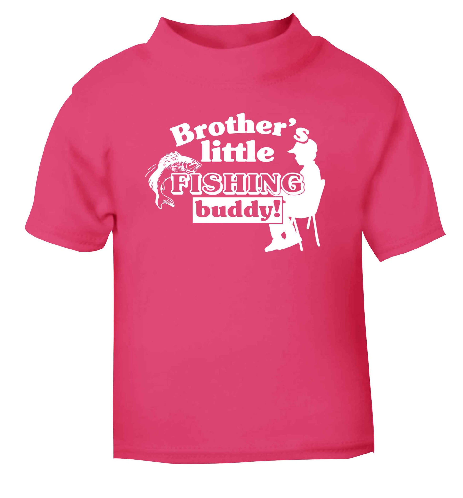 Brother's little fishing buddy pink Baby Toddler Tshirt 2 Years