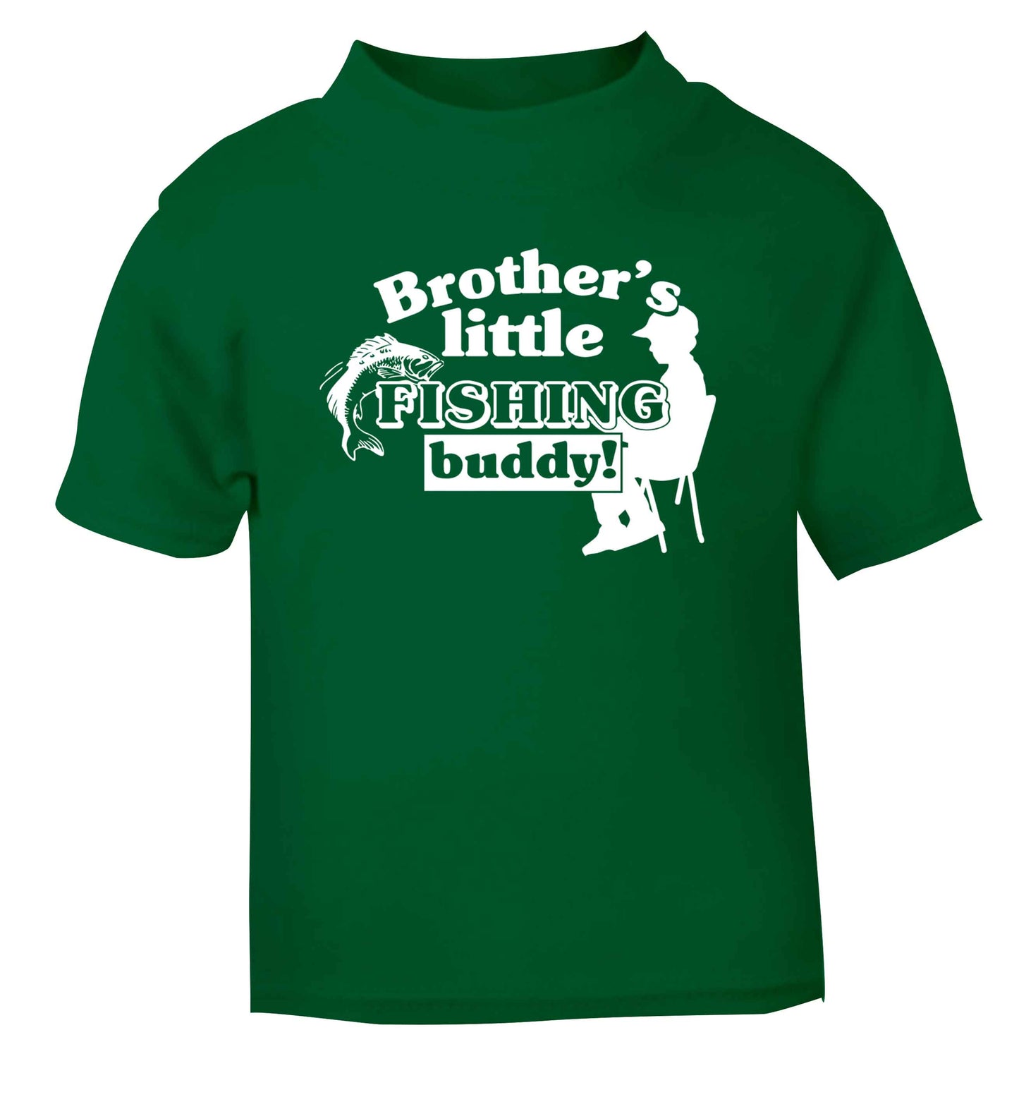 Brother's little fishing buddy green Baby Toddler Tshirt 2 Years