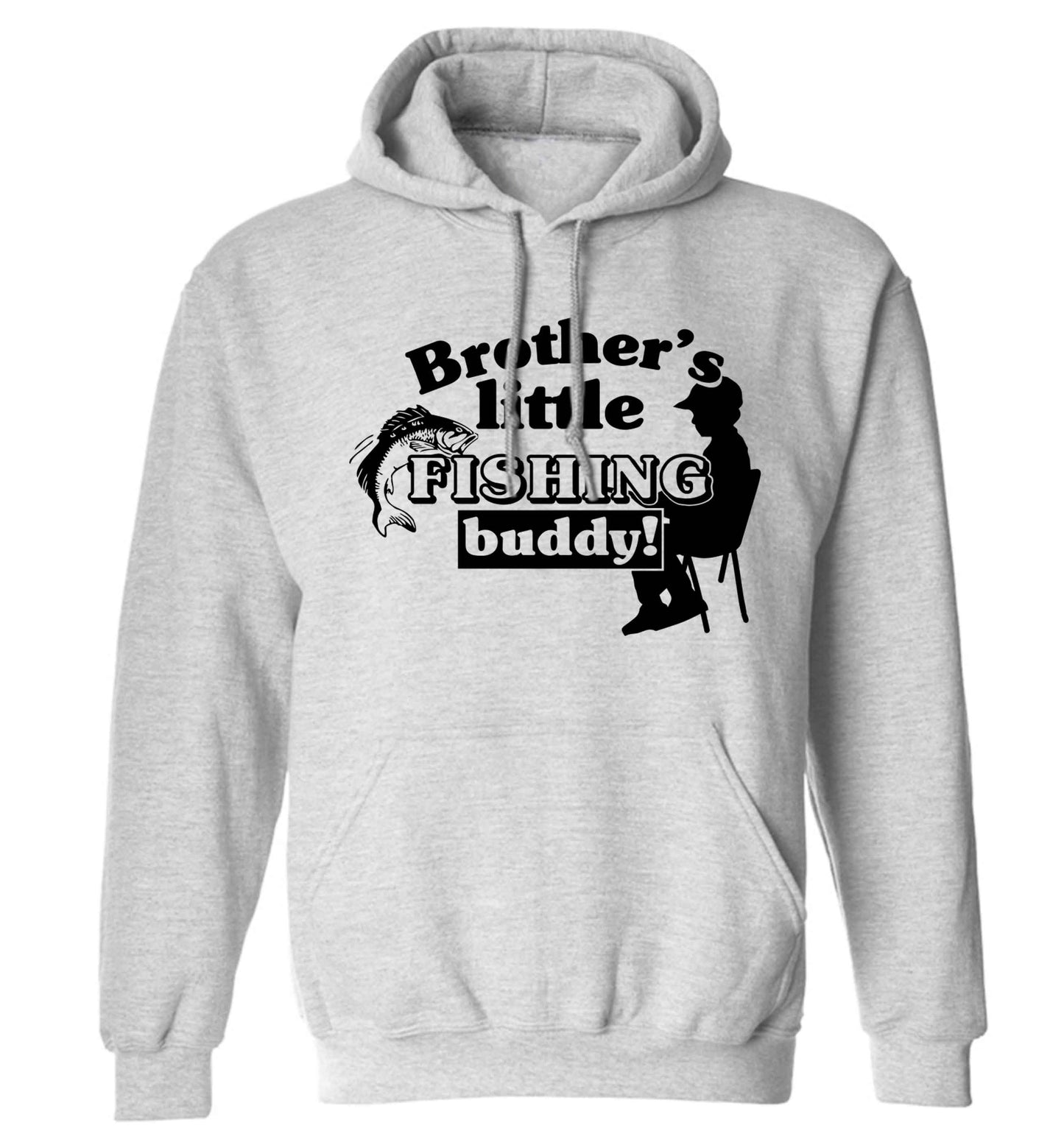 Brother's little fishing buddy adults unisex grey hoodie 2XL