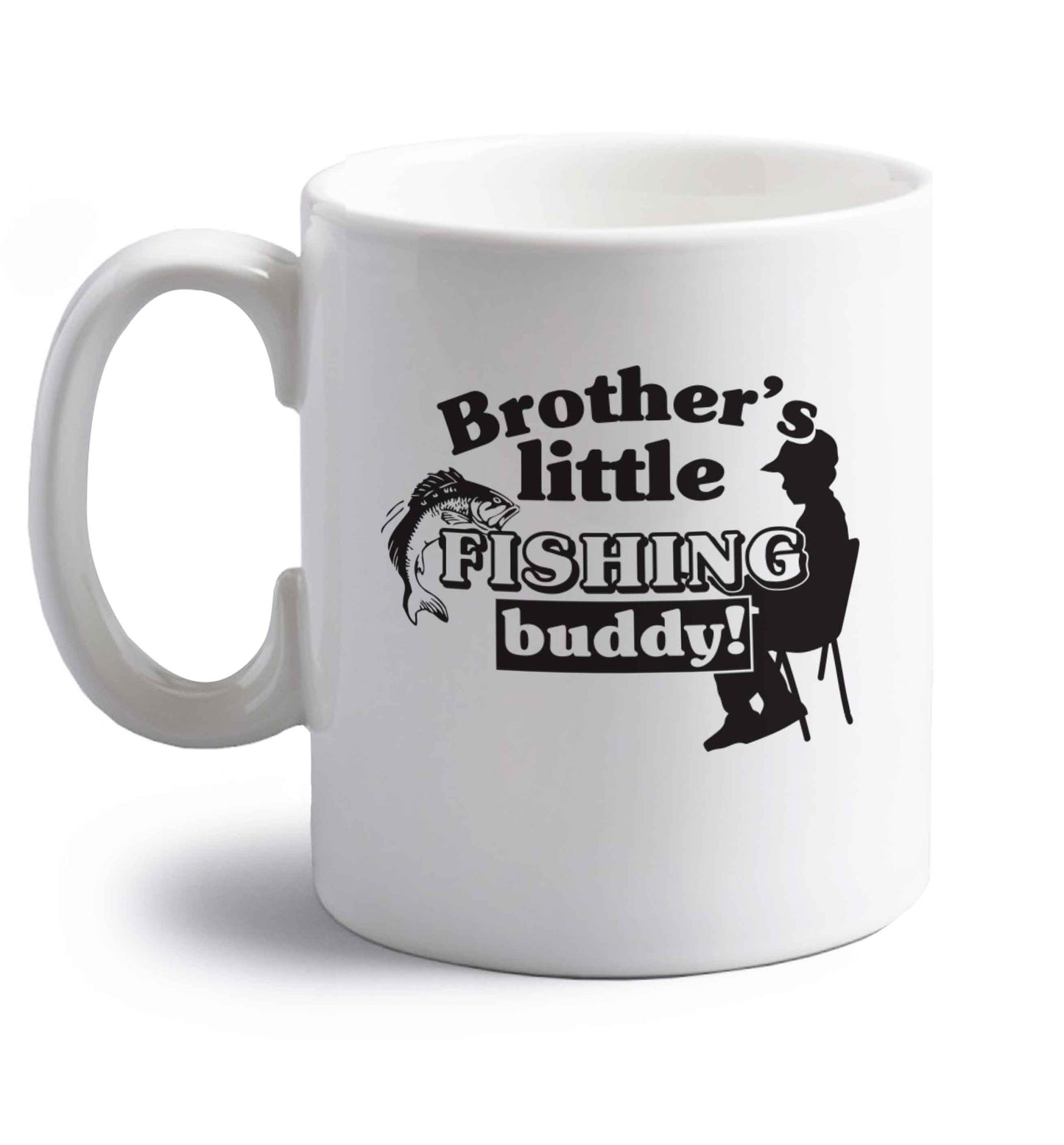 Brother's little fishing buddy right handed white ceramic mug 