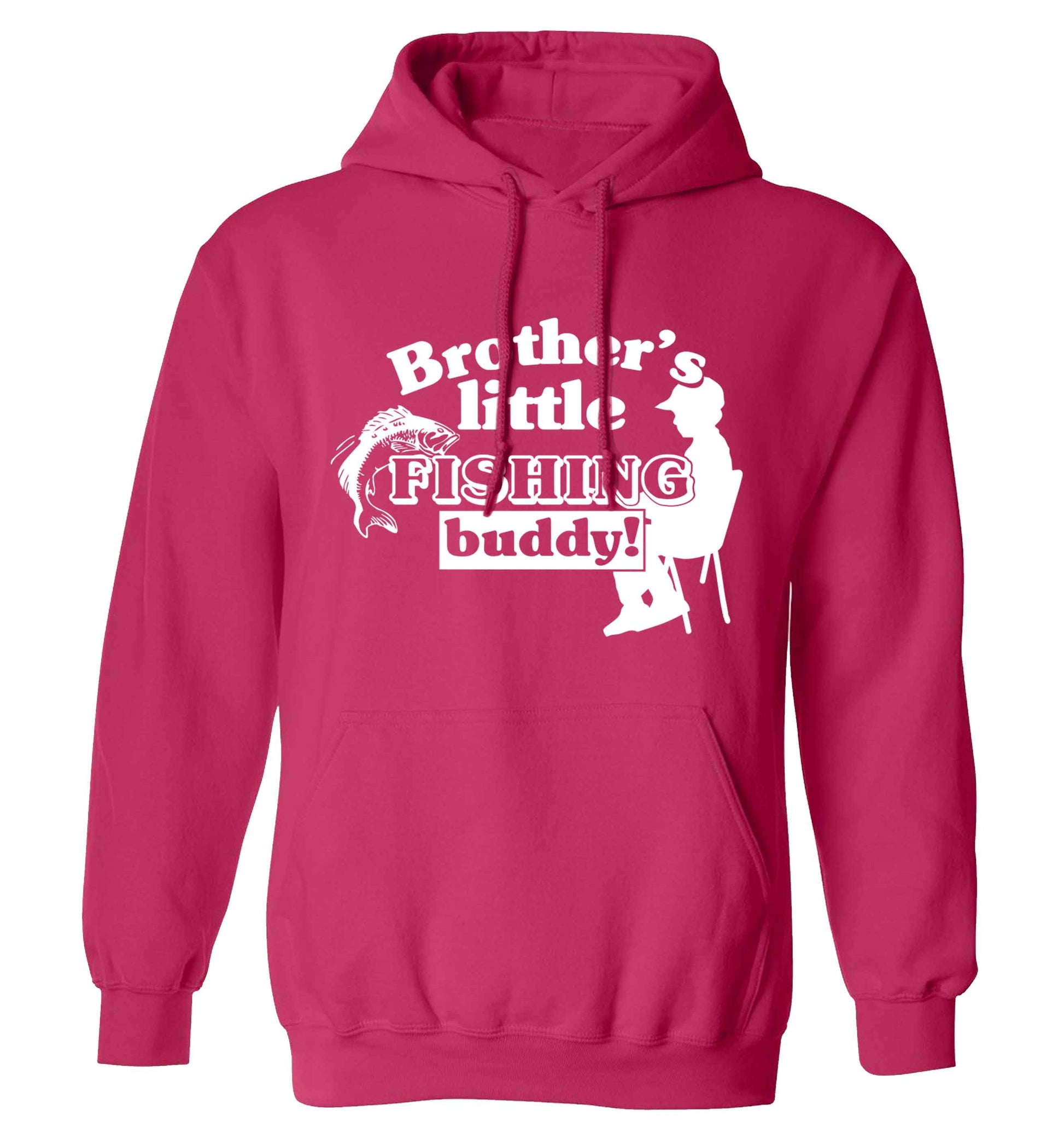 Brother's little fishing buddy adults unisex pink hoodie 2XL