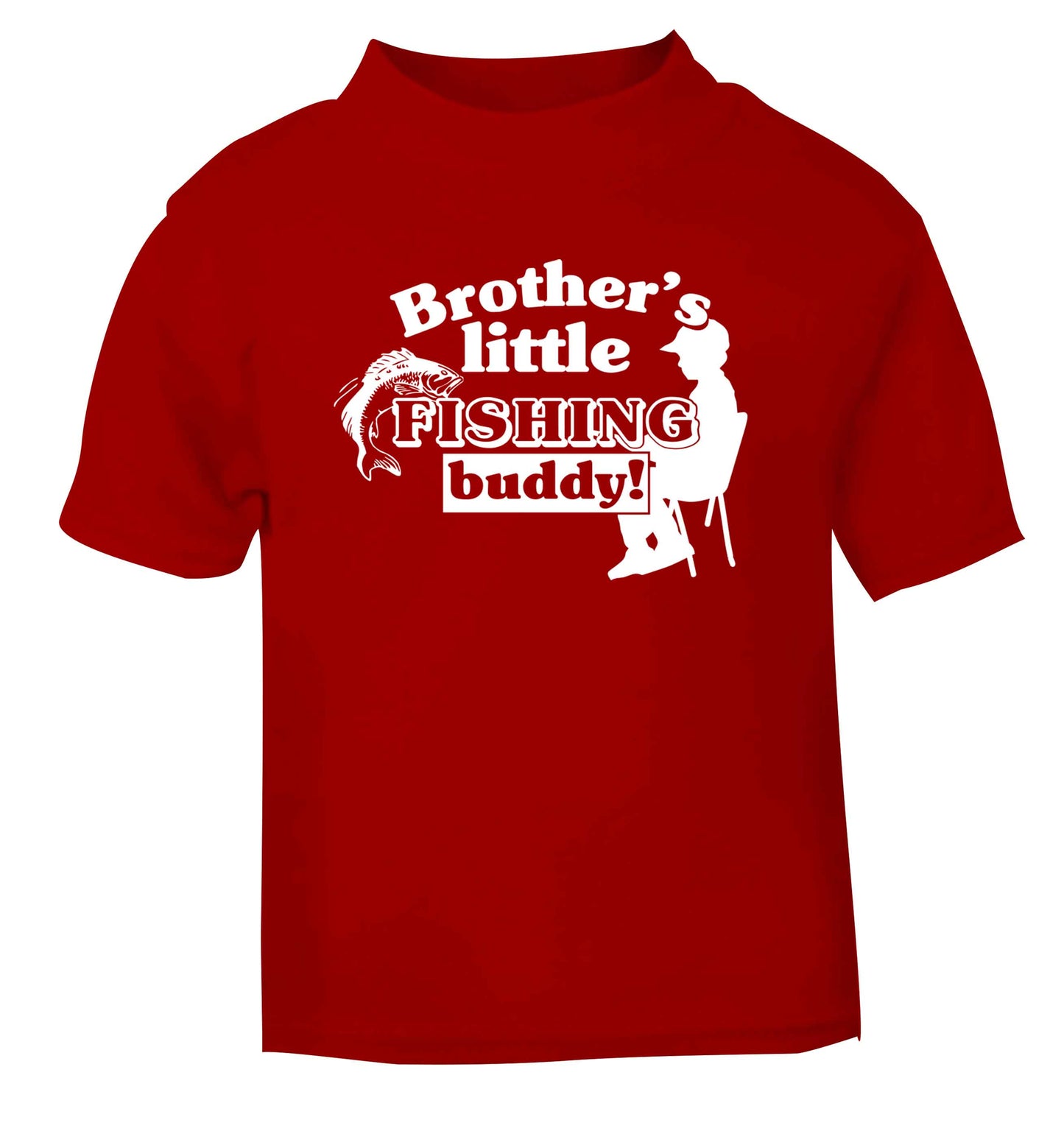 Brother's little fishing buddy red Baby Toddler Tshirt 2 Years
