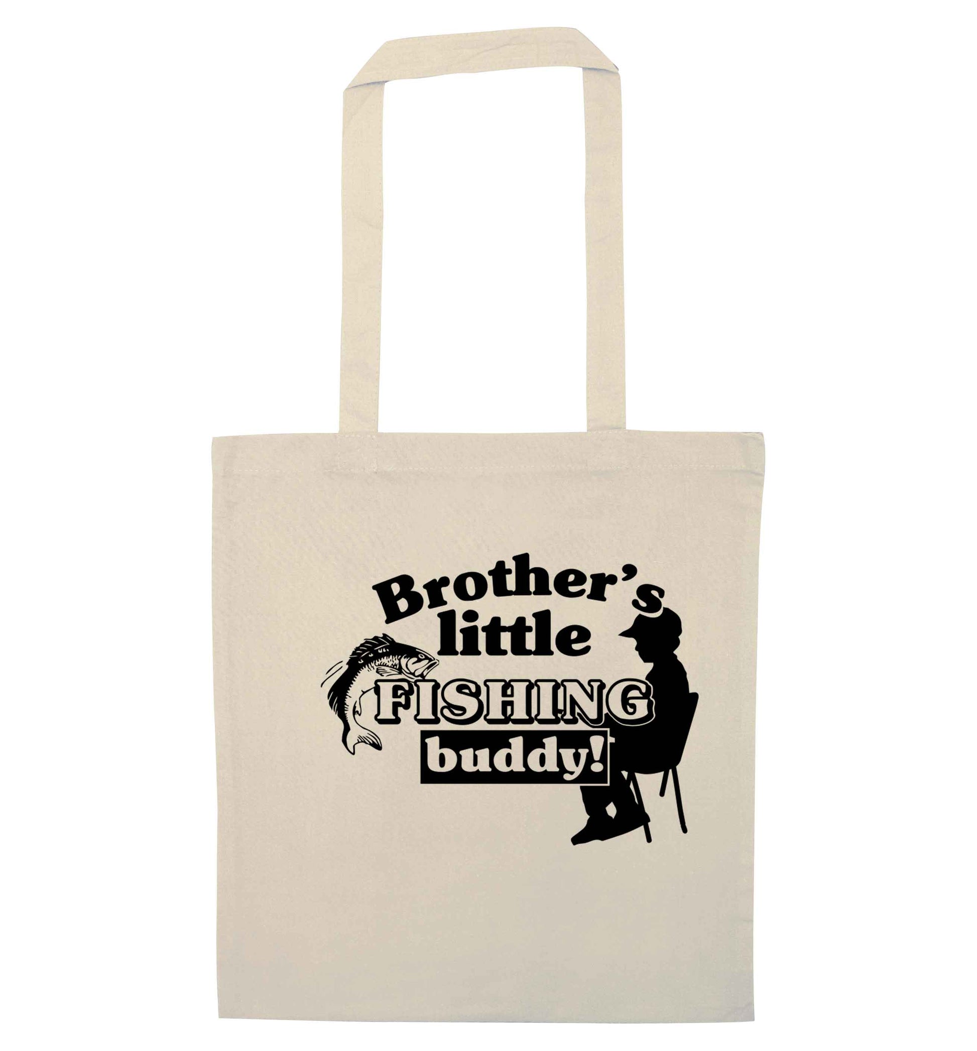 Brother's little fishing buddy natural tote bag