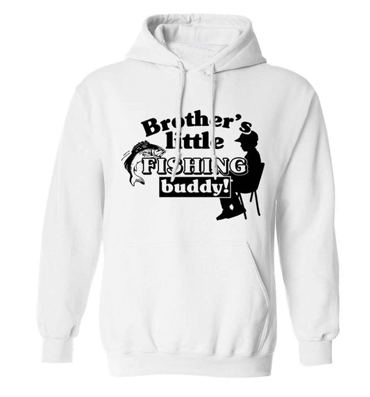 Brother's little fishing buddy adults unisex white hoodie 2XL