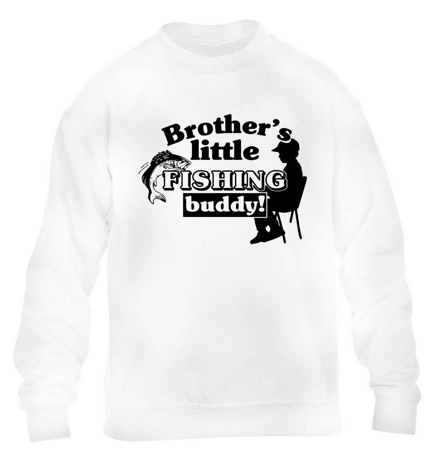 Brother's little fishing buddy children's white sweater 12-13 Years