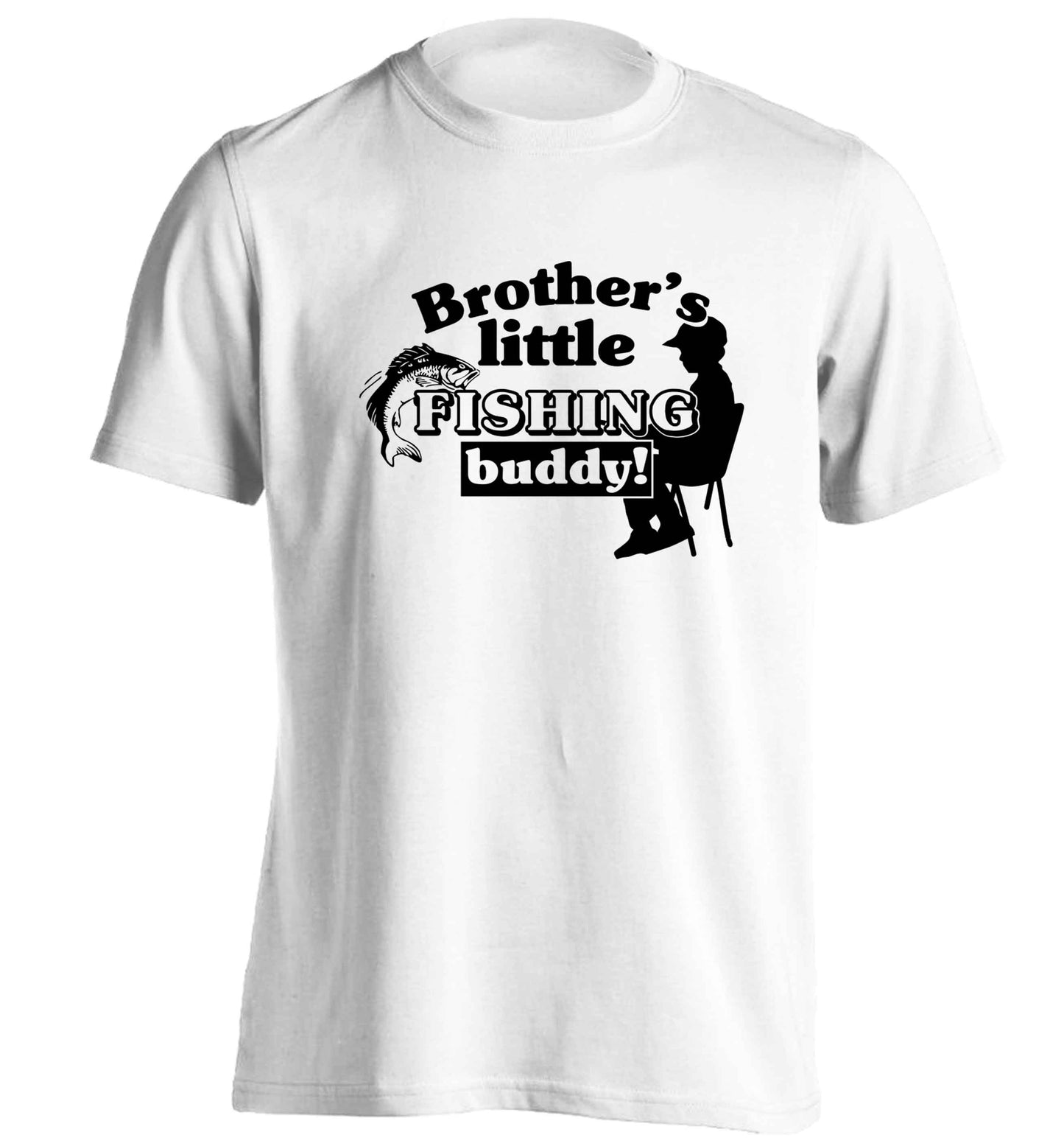 Brother's little fishing buddy adults unisex white Tshirt 2XL