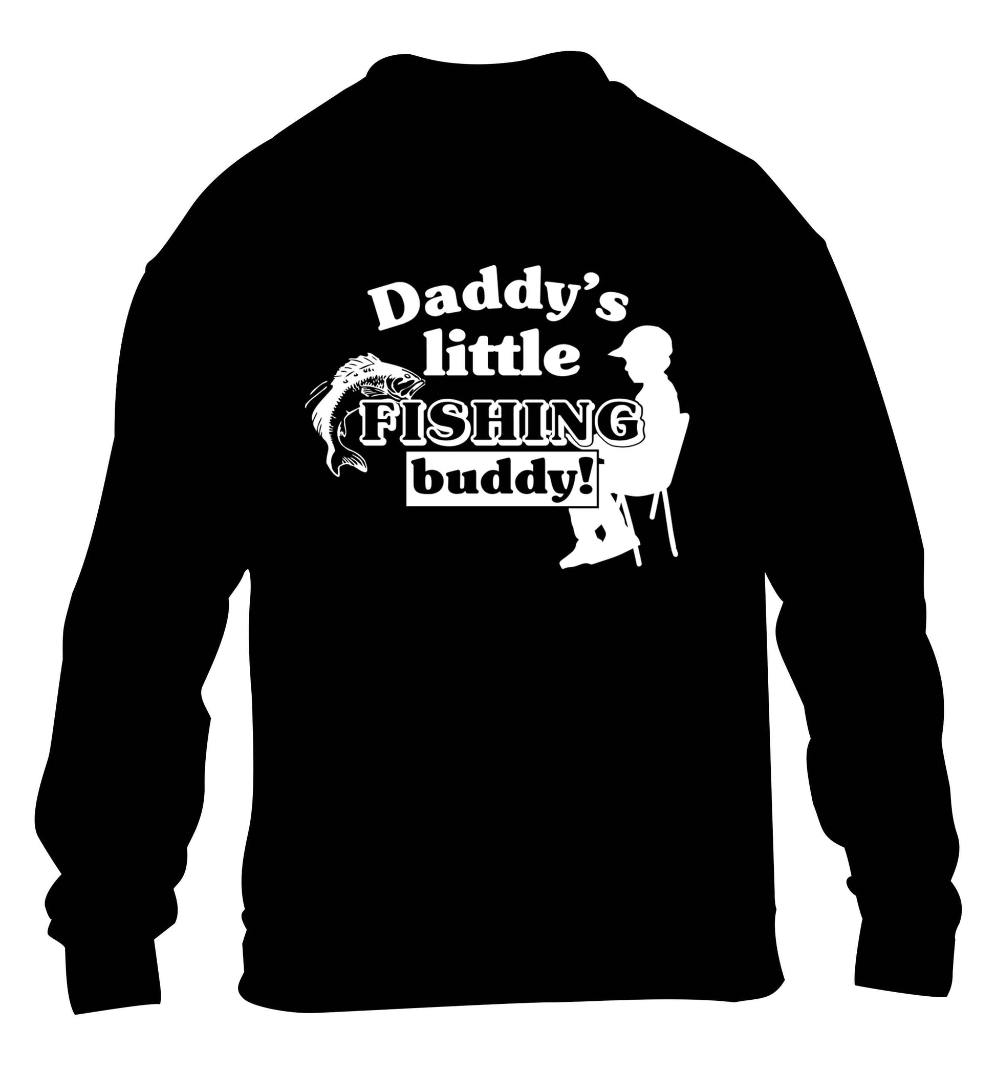 Daddy's little fishing buddy children's black sweater 12-13 Years