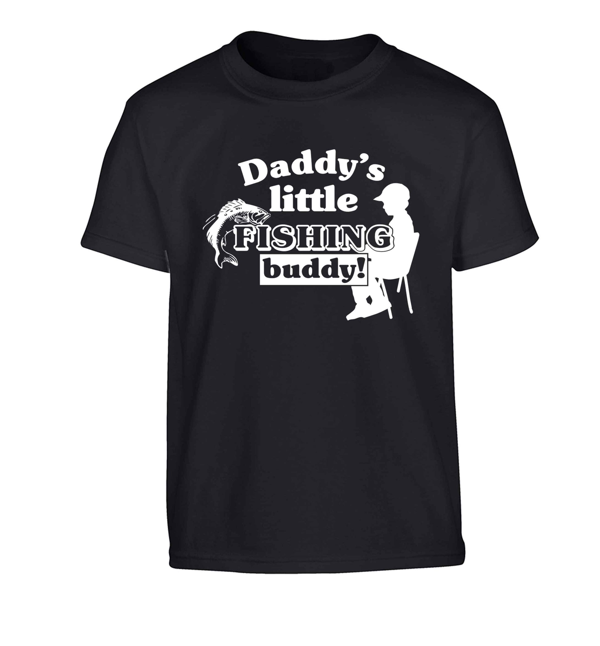Daddy's little fishing buddy Children's black Tshirt 12-13 Years