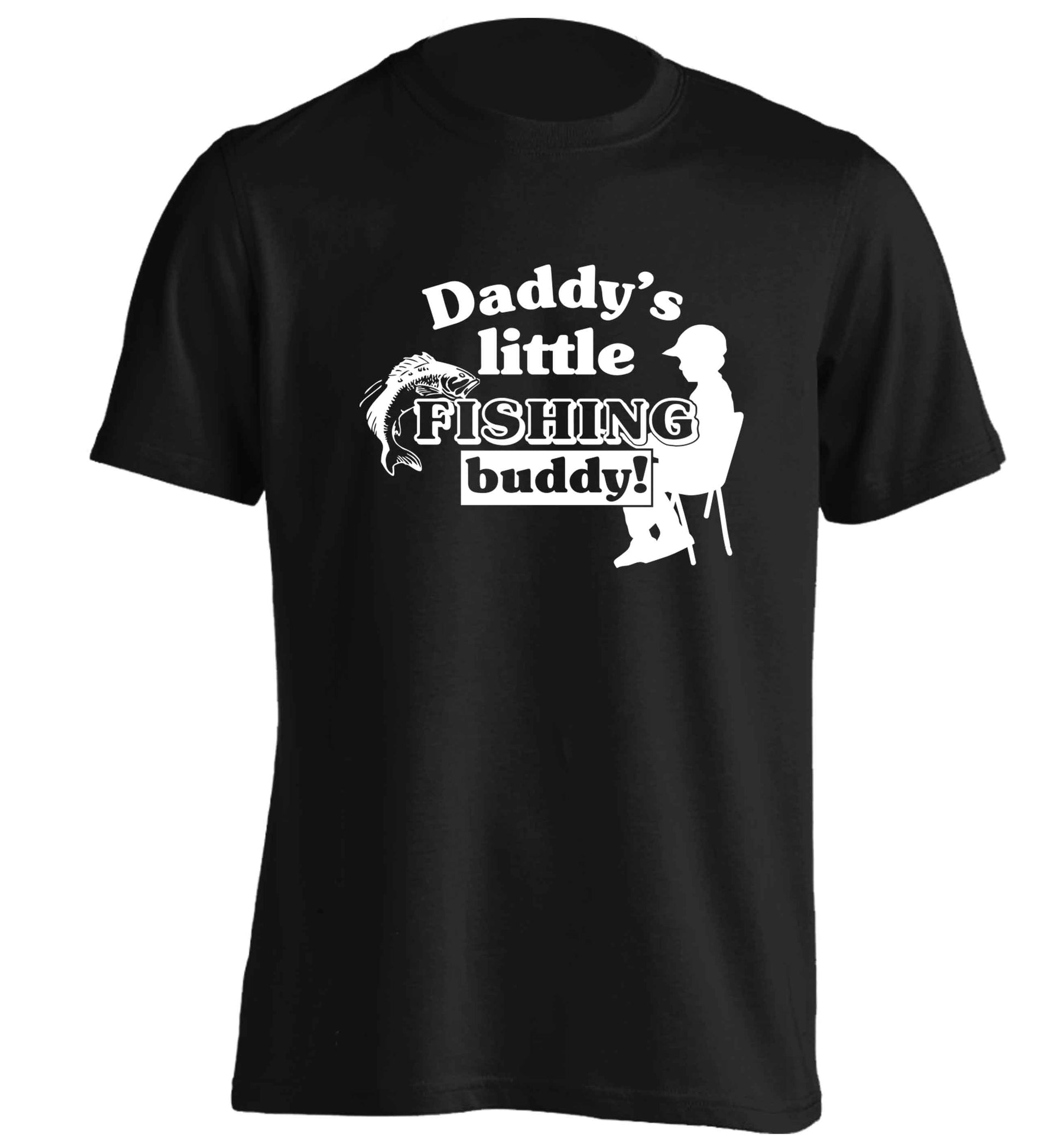 Daddy's little fishing buddy adults unisex black Tshirt 2XL