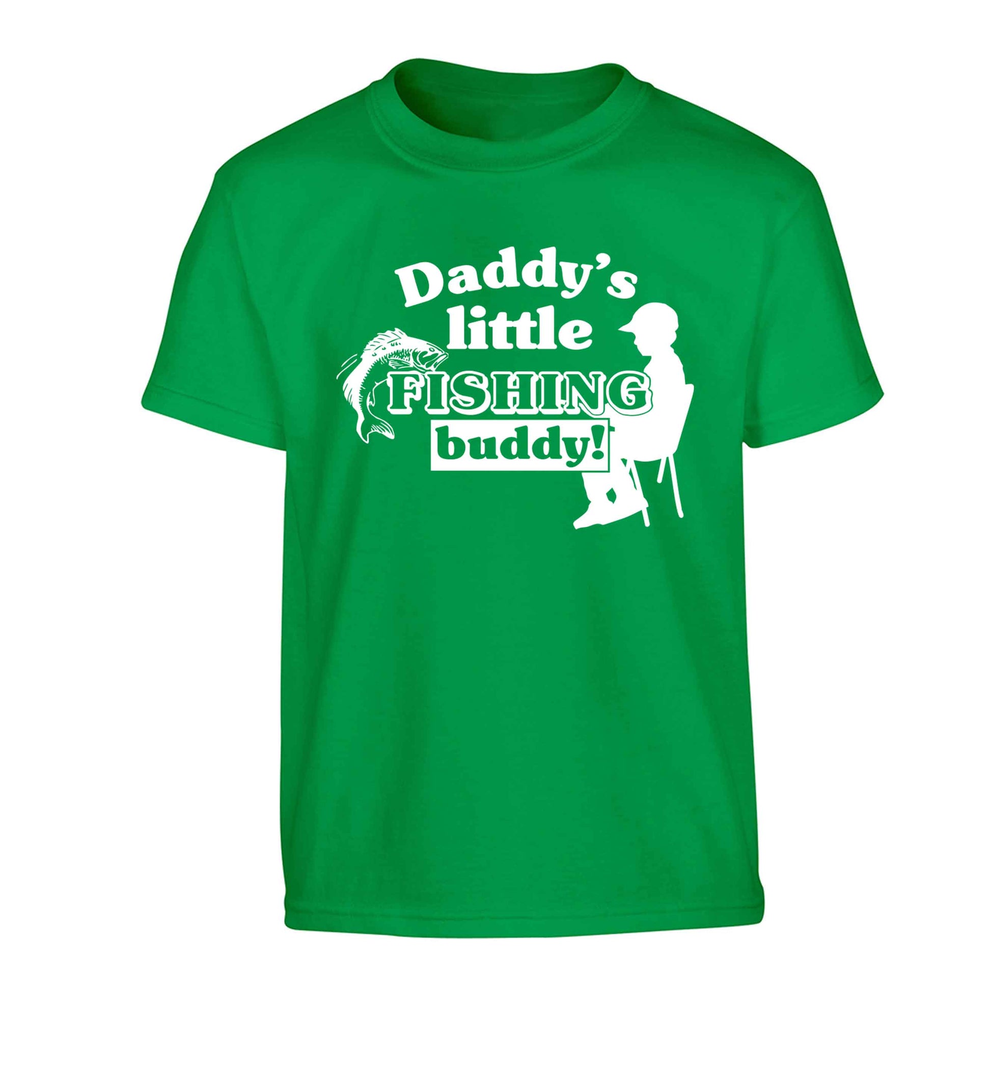Daddy's little fishing buddy Children's green Tshirt 12-13 Years