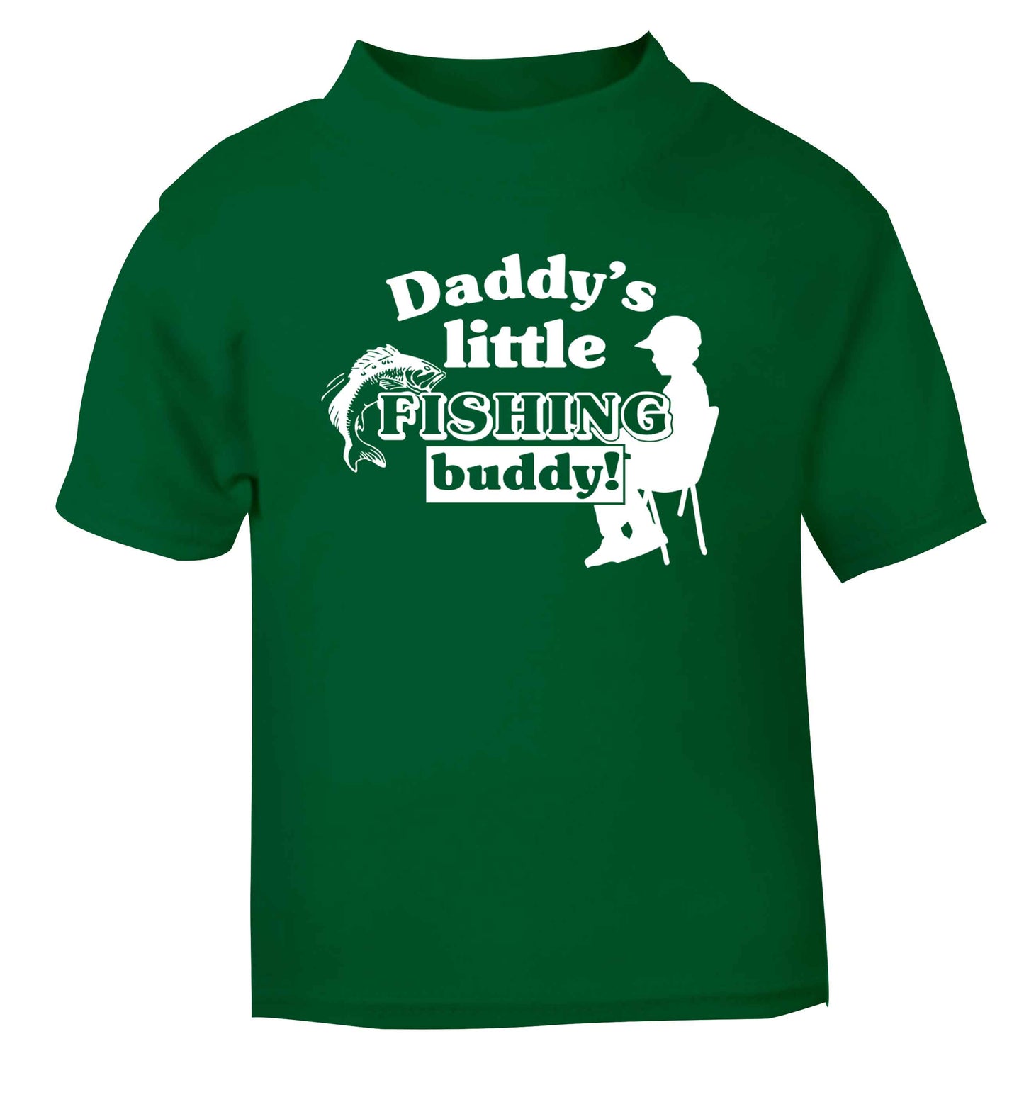 Daddy's little fishing buddy green Baby Toddler Tshirt 2 Years